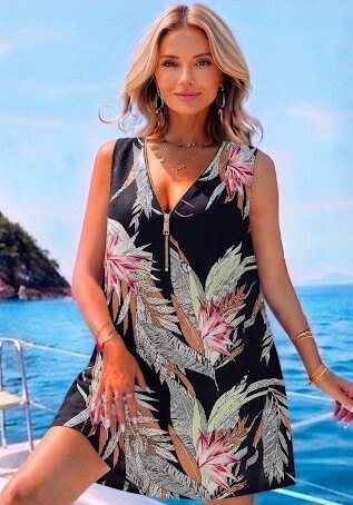 Wholesaler RZ Fashion - Floral Zip Dress