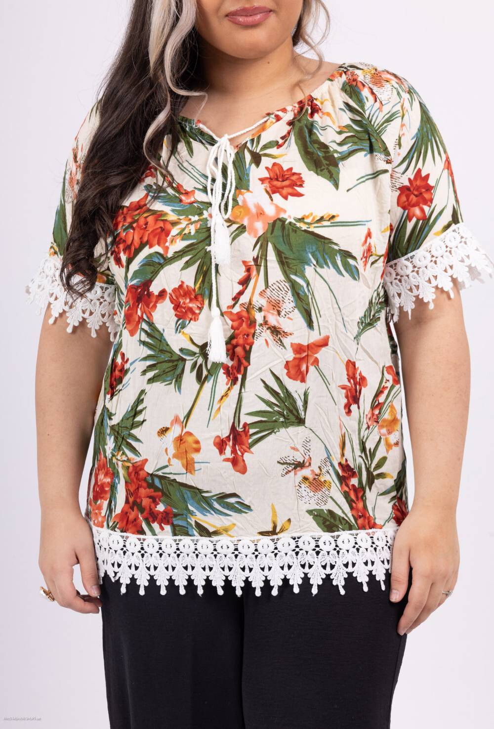 Grossiste RZ Fashion - Top imprimée grande taille