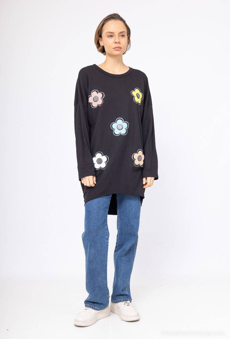 Großhändler RZ Fashion - Blumen-Sweatshirt