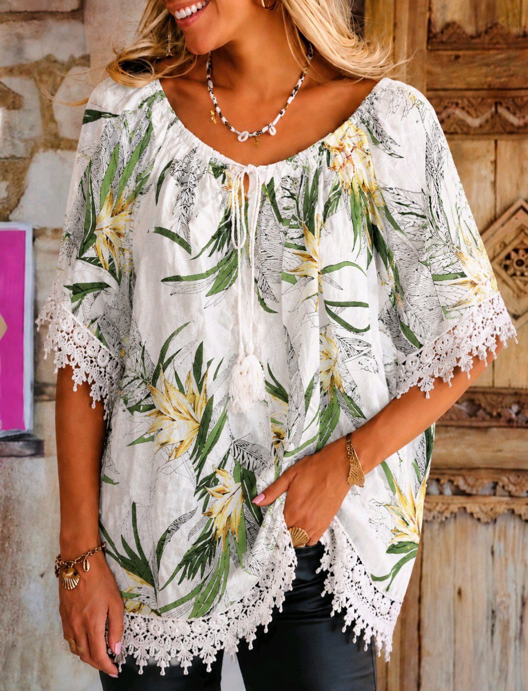 Großhändler RZ Fashion - Mehrfarbige Tunika mit Blumenmuster