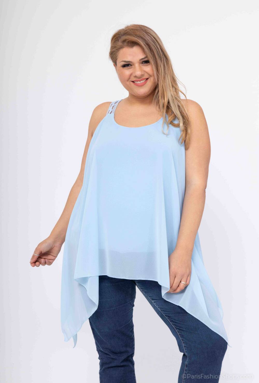 Grossista RZ Fashion - Abito fluente con ampia schiena in pizzo
