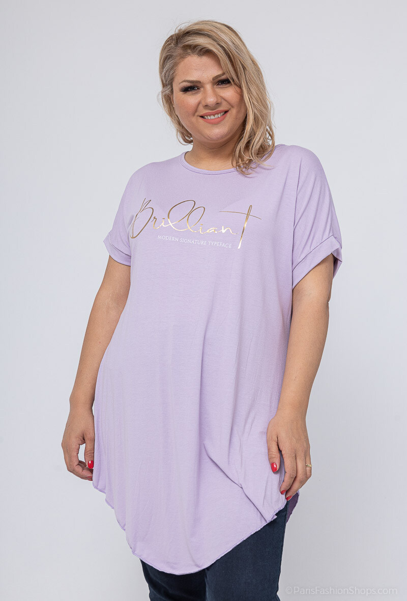 Wholesaler RZ Fashion - Shiny tunic with round neck. Size corresponds 38 to 46