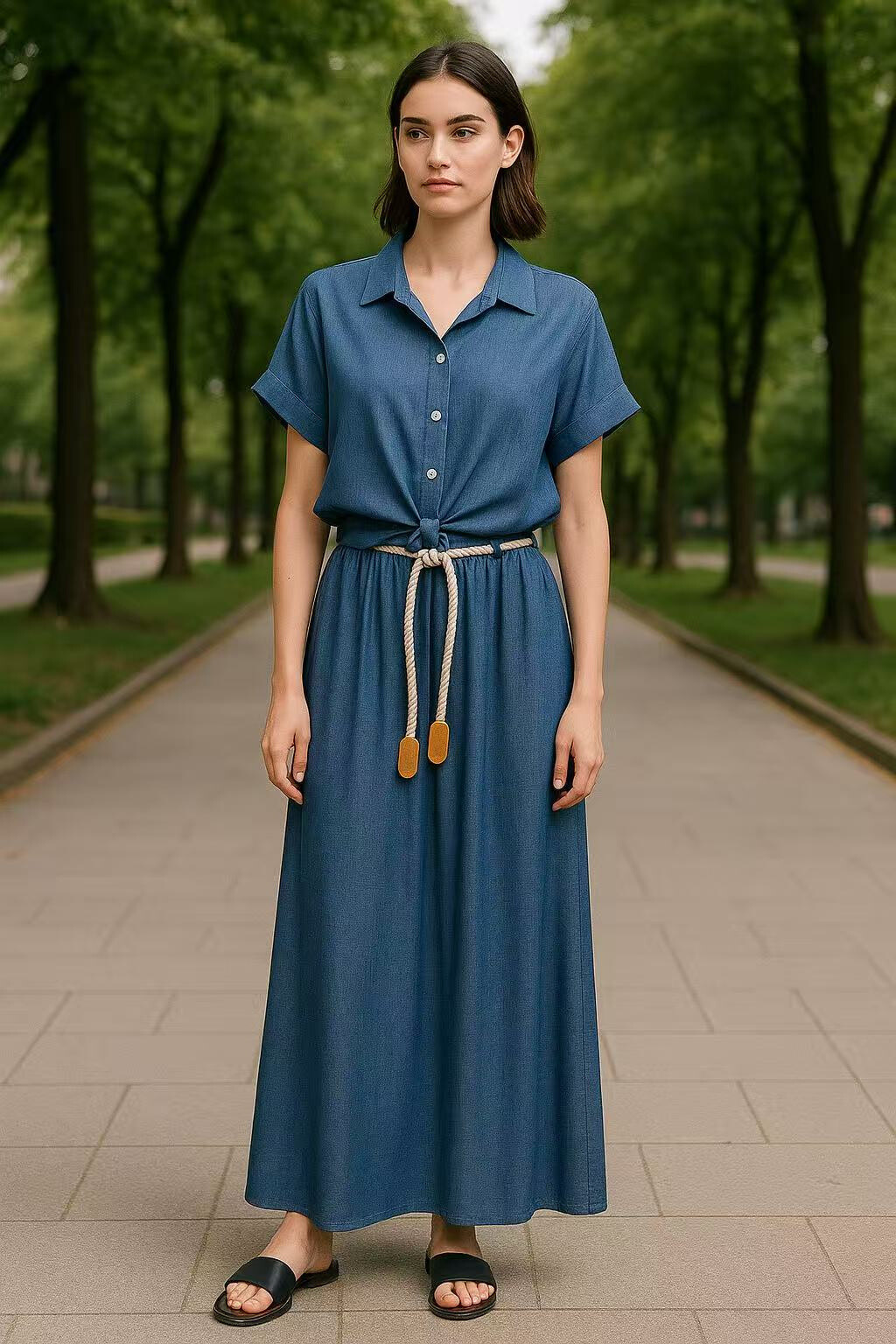 Grossiste S-VISION - Chemise en jeans avec bouton et nu