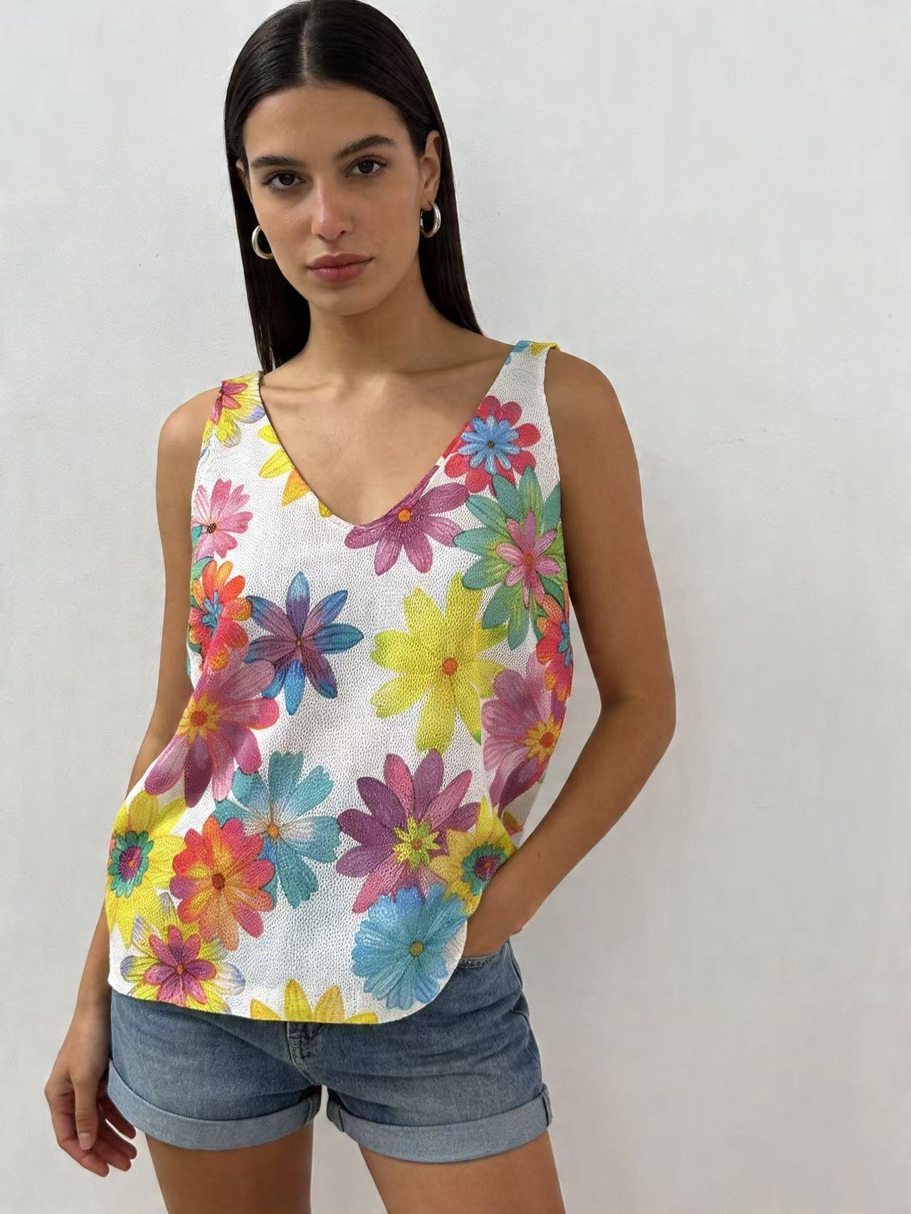 Grossista S-VISION - Canotte di maglione stampata