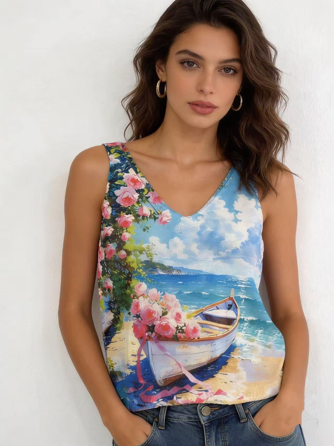 Grossista S-VISION - Canotte di maglione stampata