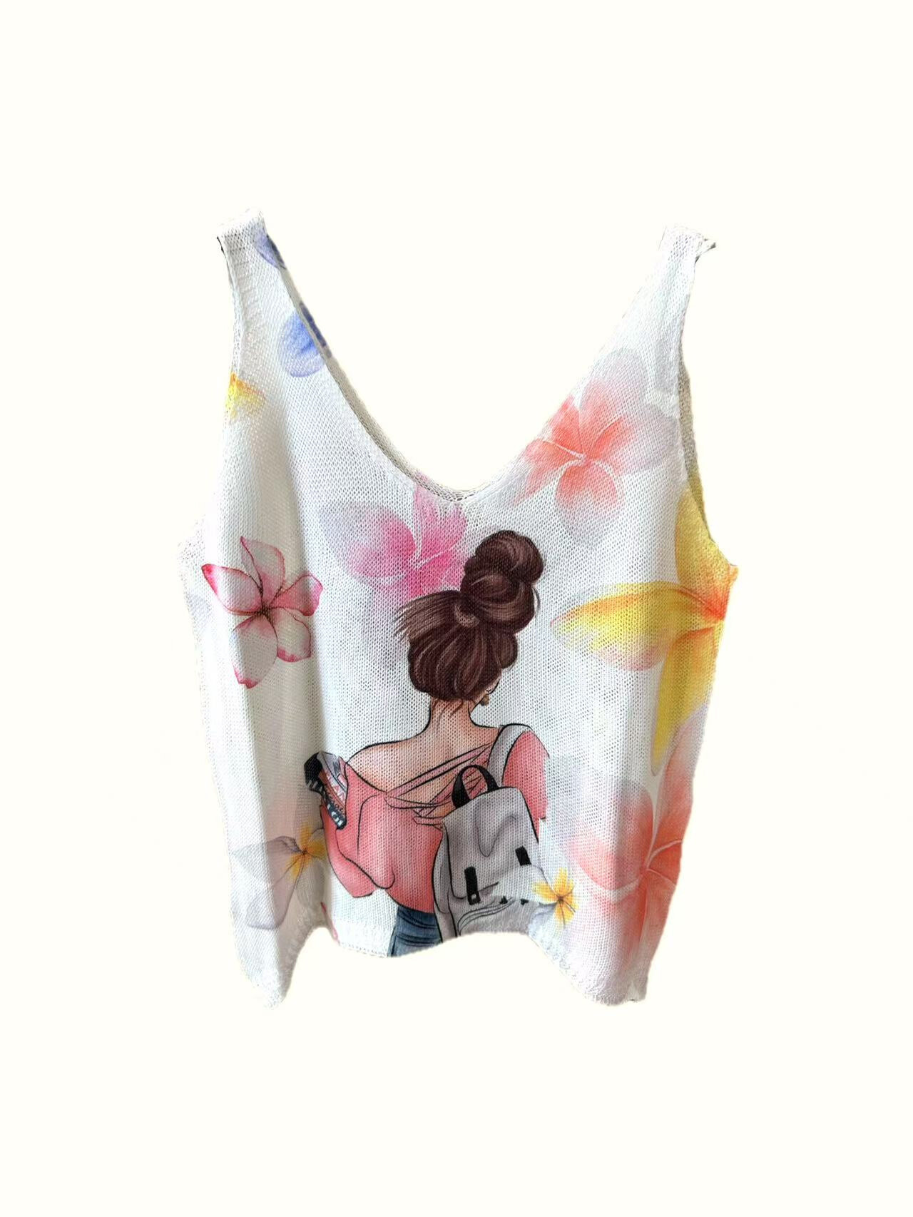 Grossista S-VISION - CANOTTE DI MAGLIONE STAMPATA