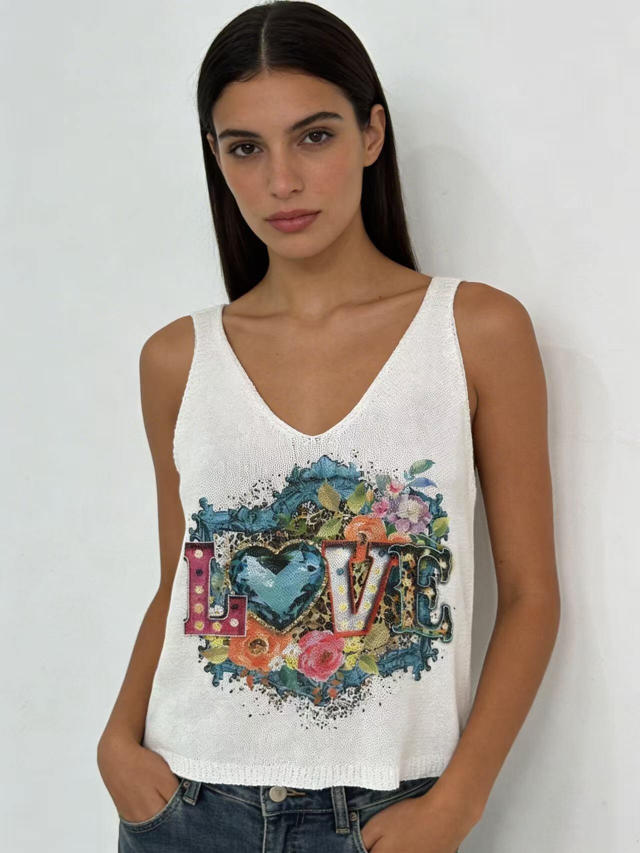Grossista S-VISION - Canotte di maglione stampata