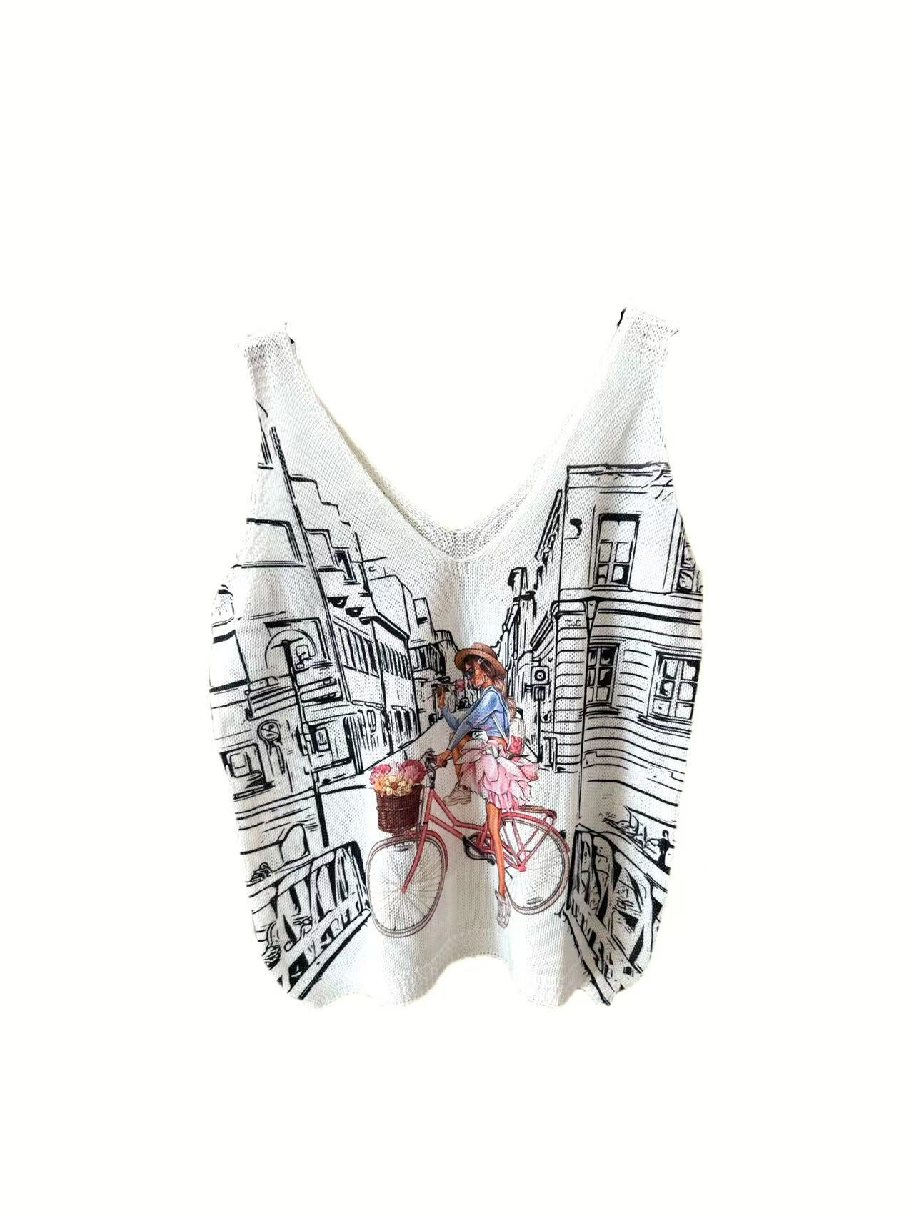 Grossista S-VISION - CANOTTE DI MAGLIONE STAMPATA
