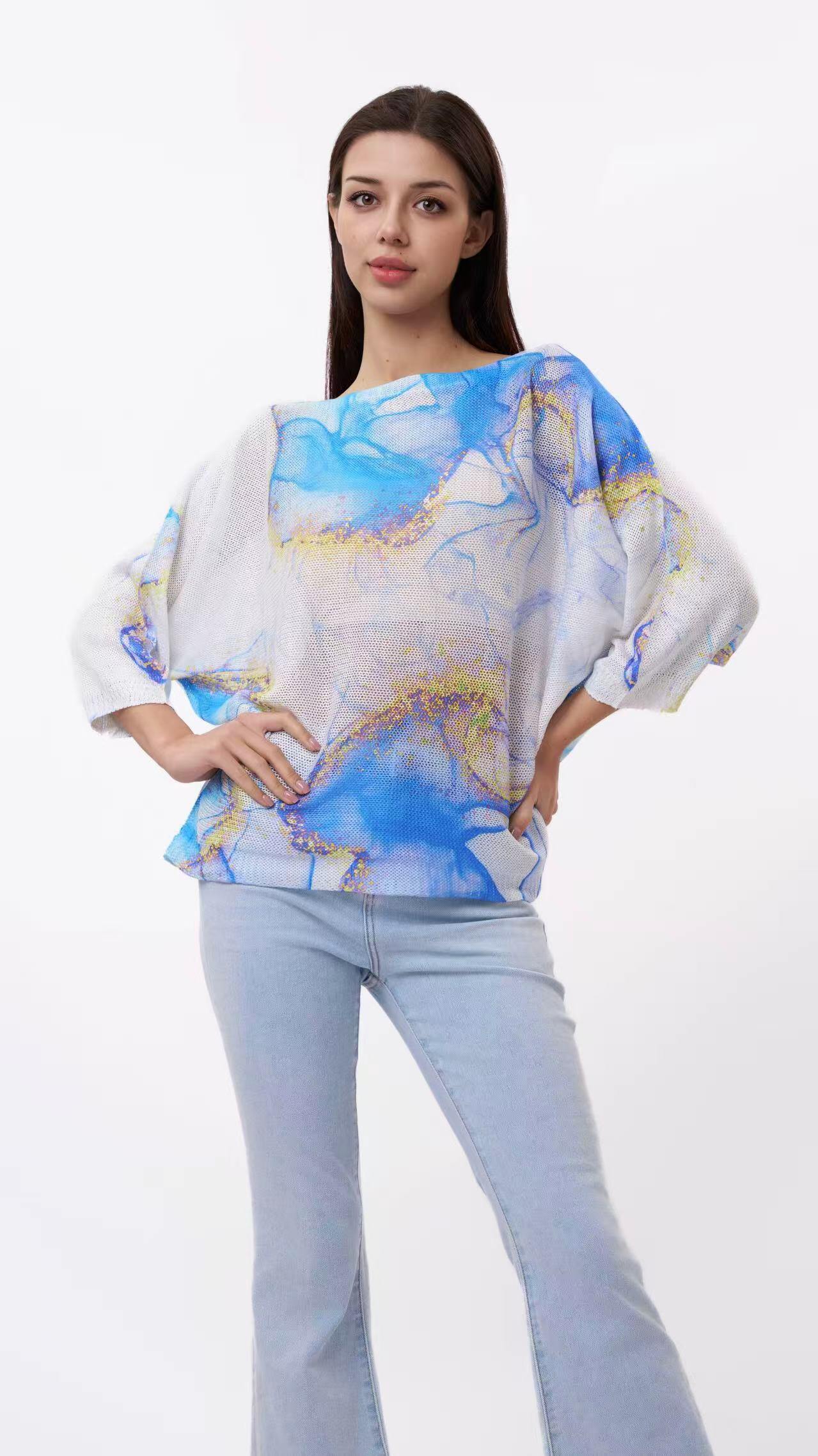 Grossiste S-VISION - PULL FEMME IMPRIMÉ AVEC MANCHES 3/4