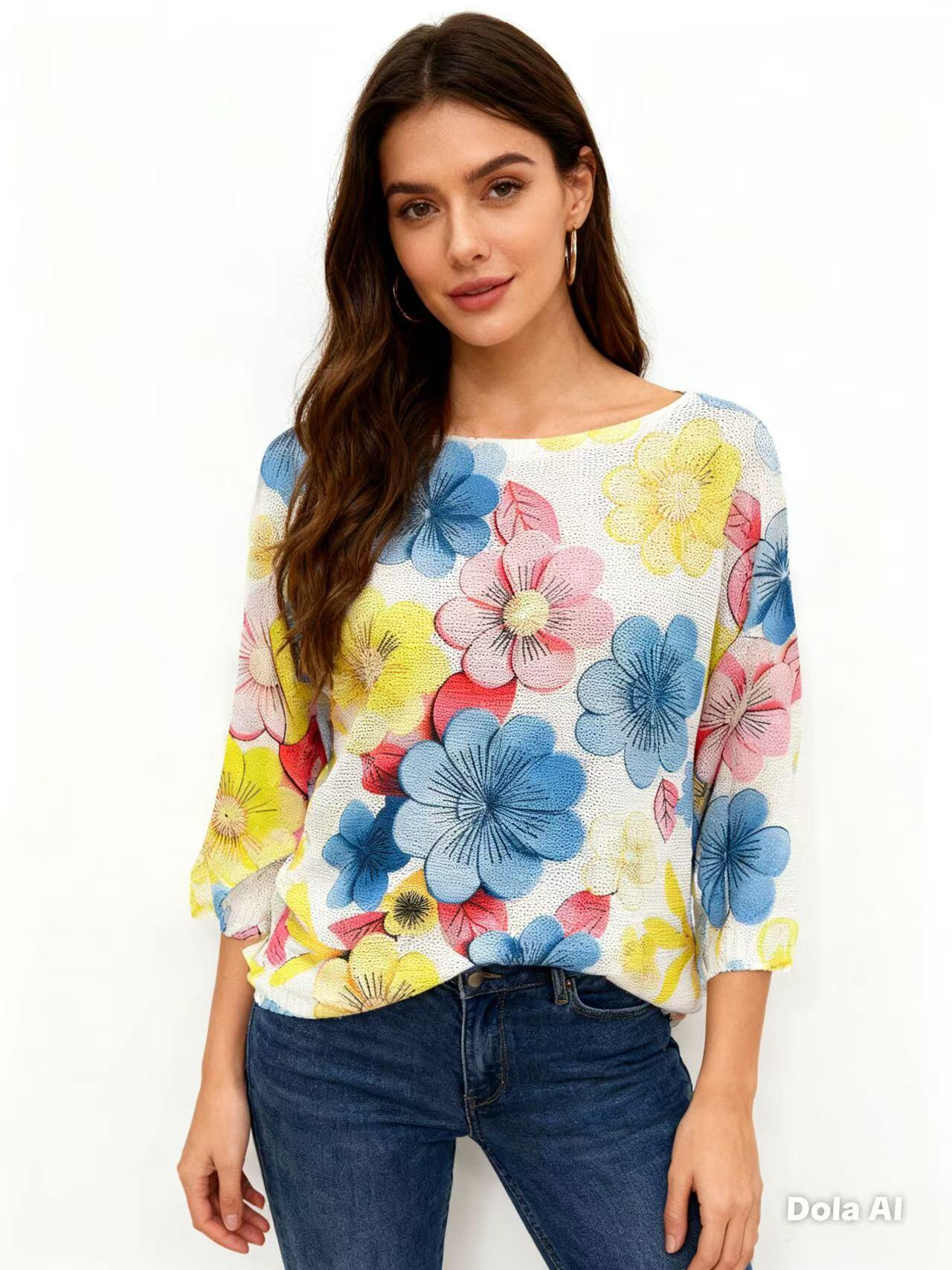 Mayorista S-VISION - Suéter de mujer estampado con manga 3/4