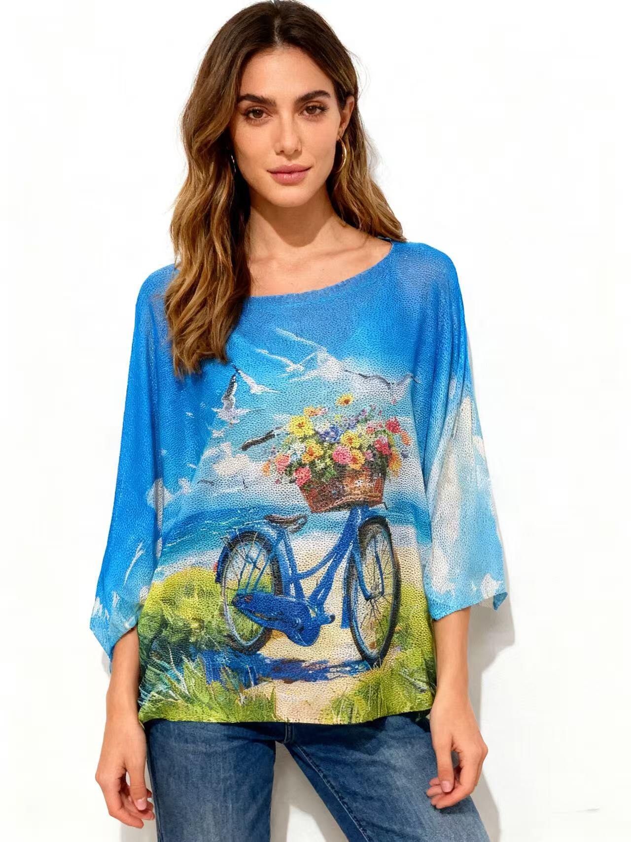 Grossiste S-VISION - PULL FEMME IMPRIMÉ AVEC MANCHES 3/4