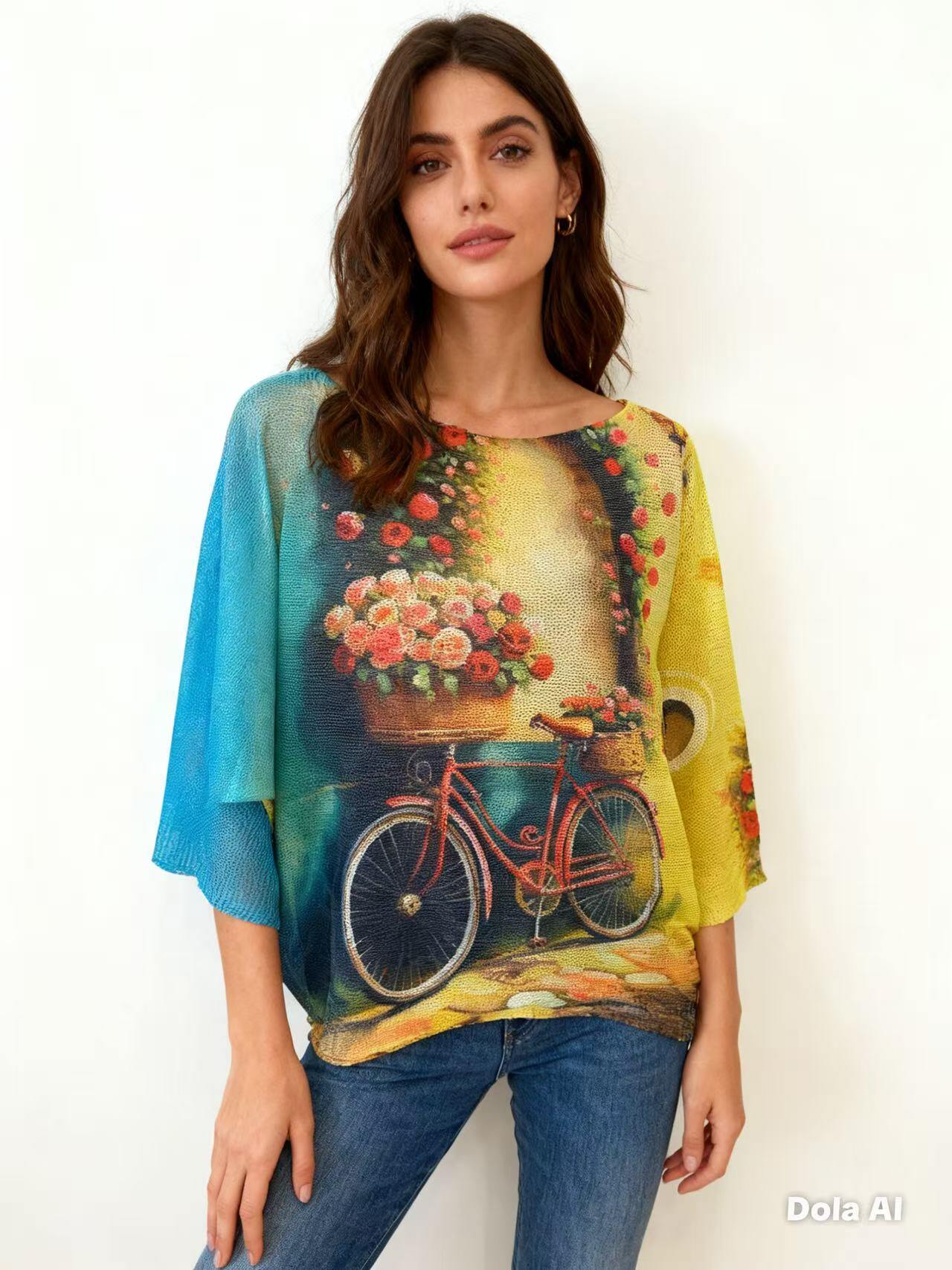 Mayorista S-VISION - JERSEY DE MUJER ESTAMPADO CON MANGAS 3/4