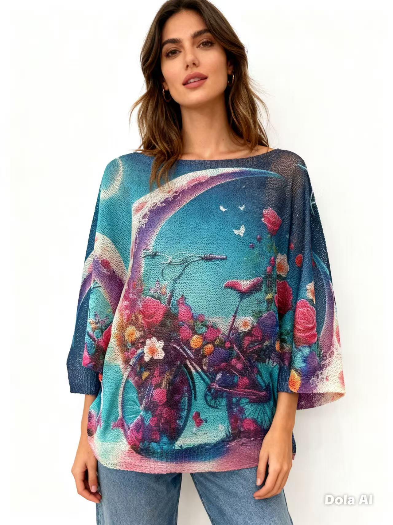Mayorista S-VISION - JERSEY DE MUJER ESTAMPADO CON MANGA 3/4