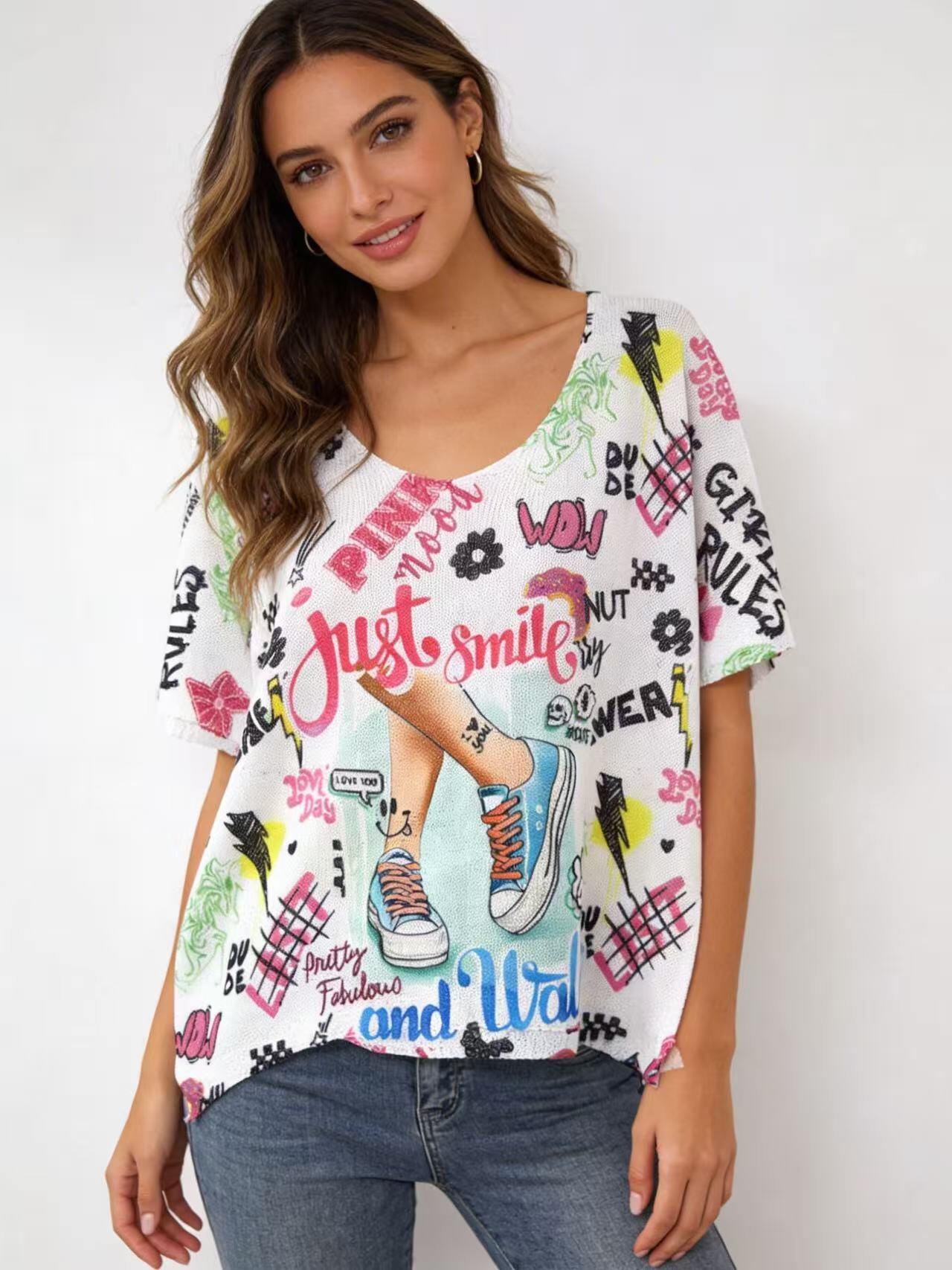 Grossiste S-VISION - Pull femme imprimé