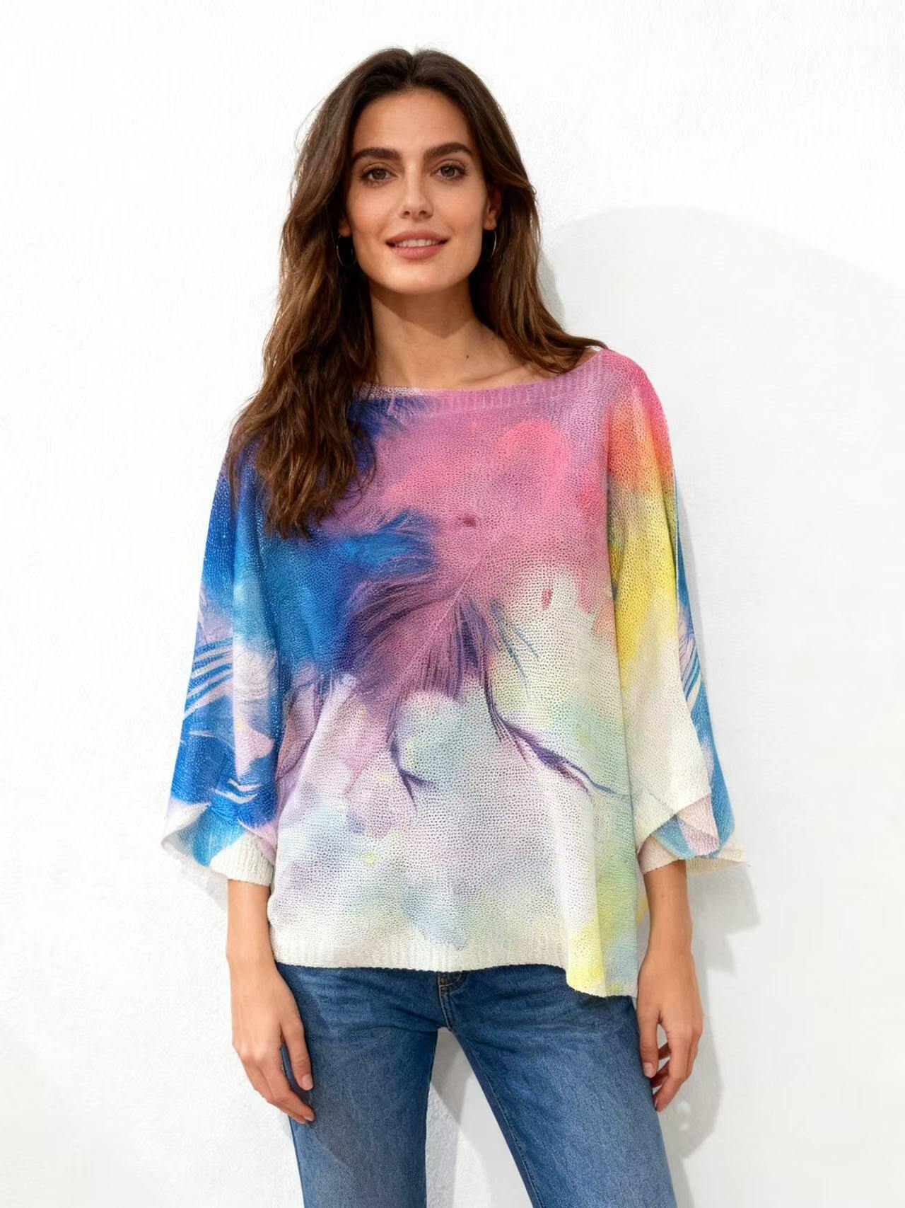 Grossiste S-VISION - PULL FEMME IMPRIMÉ AVEC MANCHES 3/4