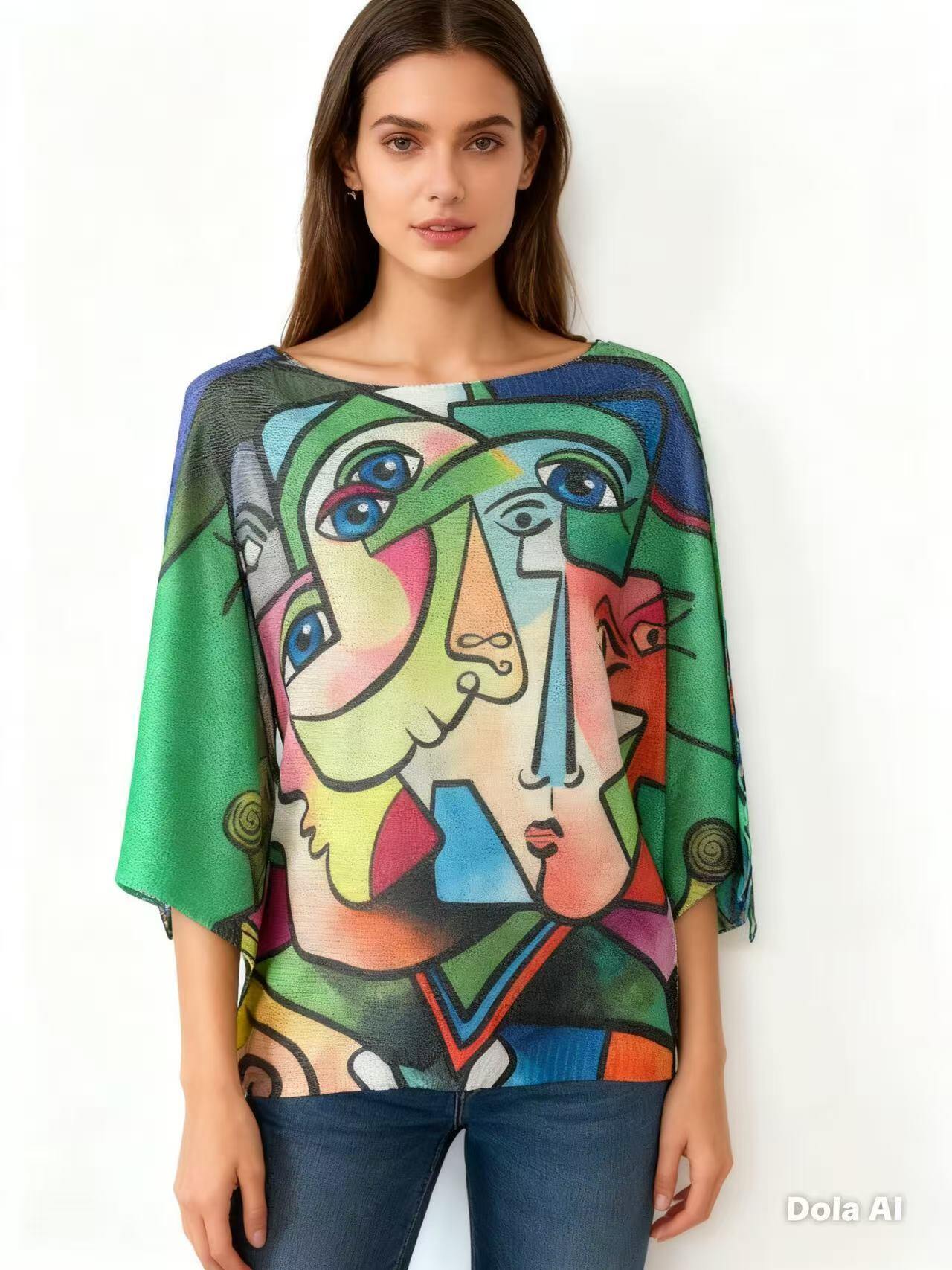 Mayorista S-VISION - JERSEY DE MUJER ESTAMPADO CON MANGA 3/4