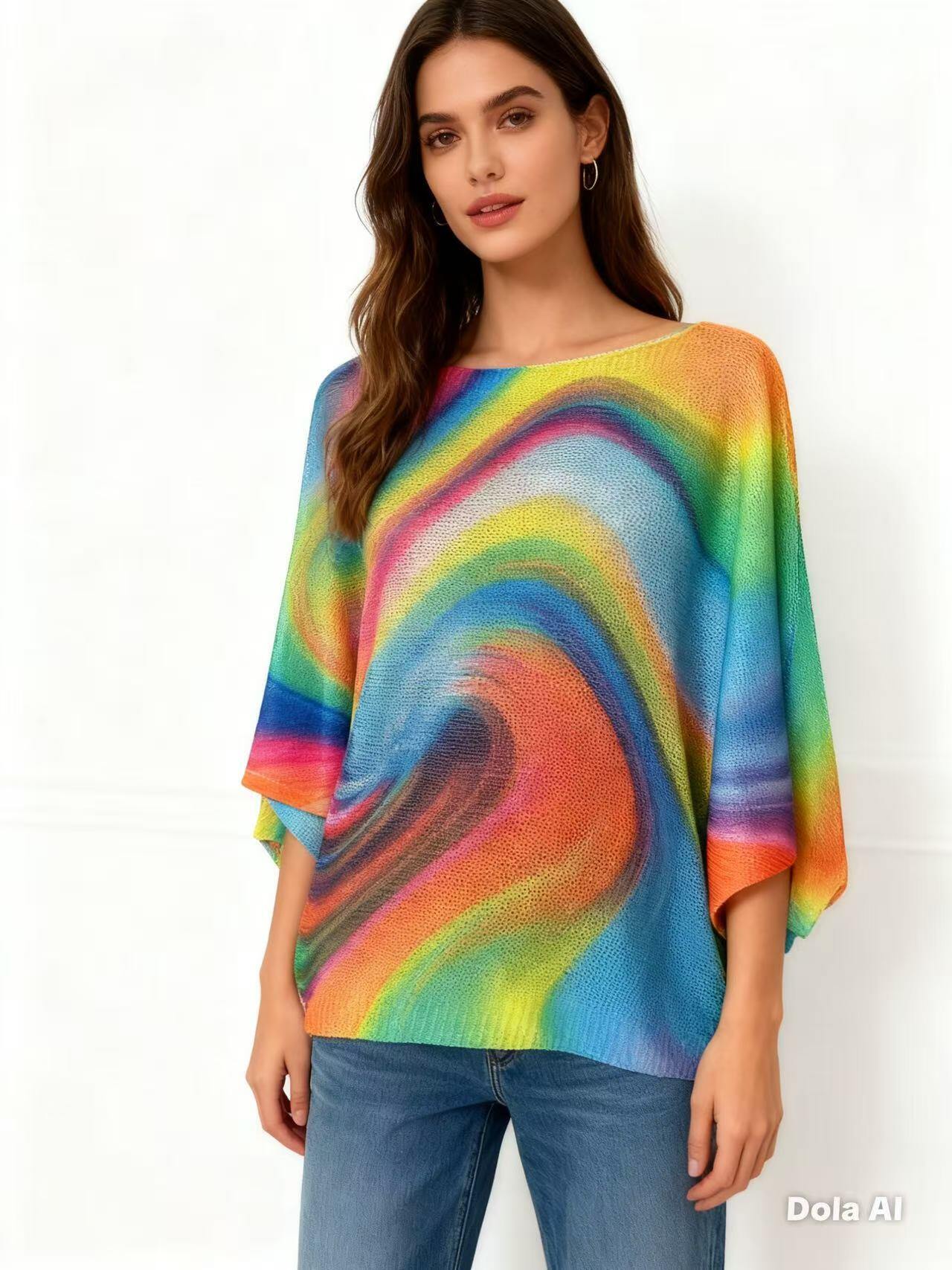 Mayorista S-VISION - JERSEY DE MUJER ESTAMPADO CON MANGAS 3/4