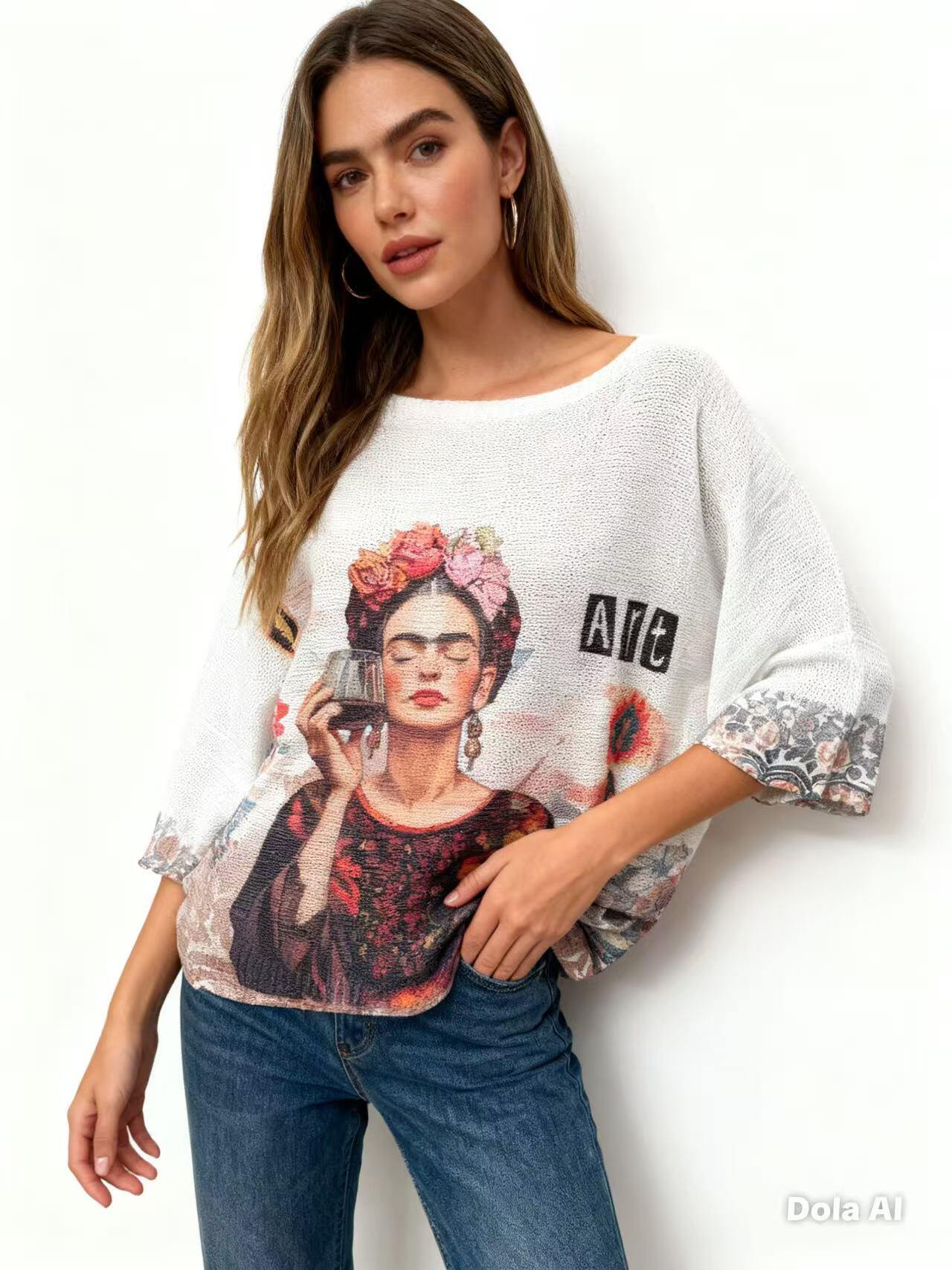 Mayorista S-VISION - JERSEY DE MUJER ESTAMPADO CON MANGA 3/4