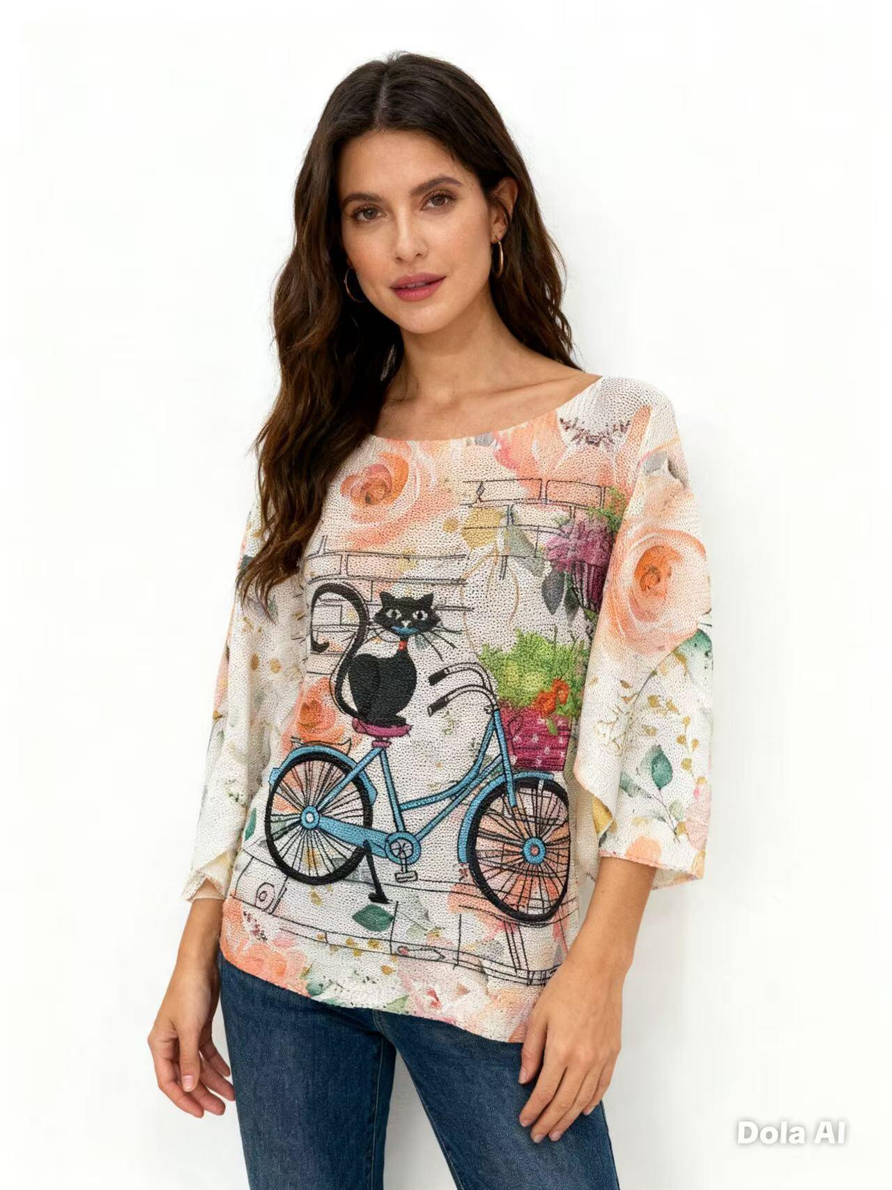 Mayorista S-VISION - Suéter de mujer estampado con mangas 3/4