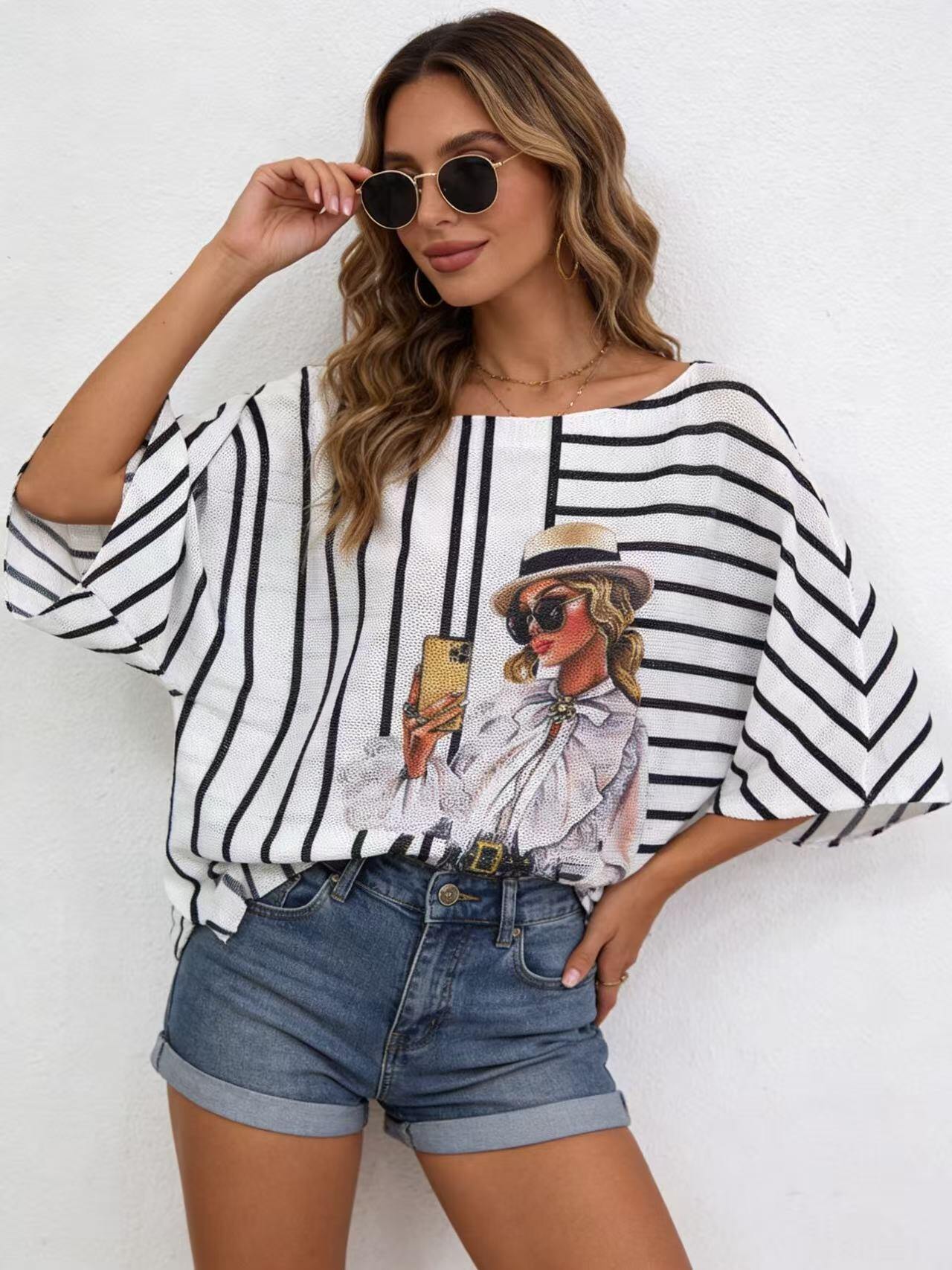 Mayorista S-VISION - Suéter de mujer estampado con manga 3/4