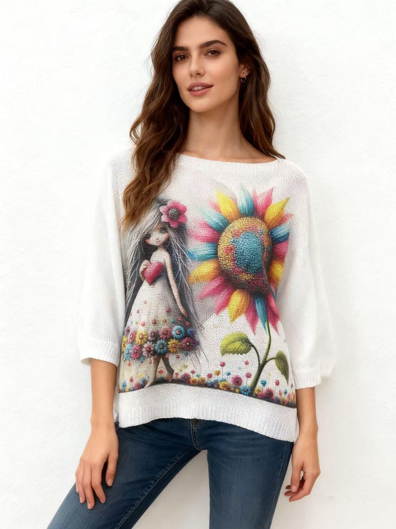 Mayorista S-VISION - JERSEY DE MUJER ESTAMPADO CON MANGA 3/4