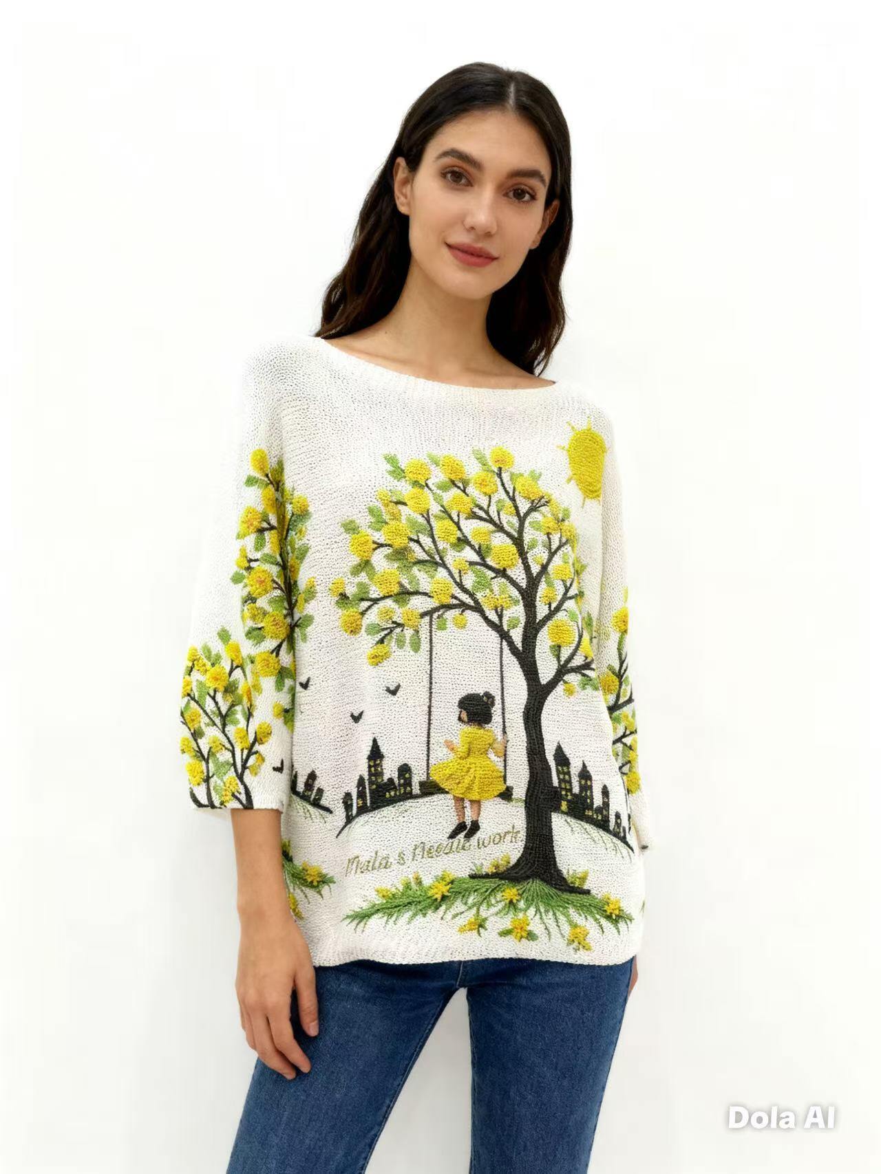 Mayorista S-VISION - Suéter de mujer estampado con mangas 3/4