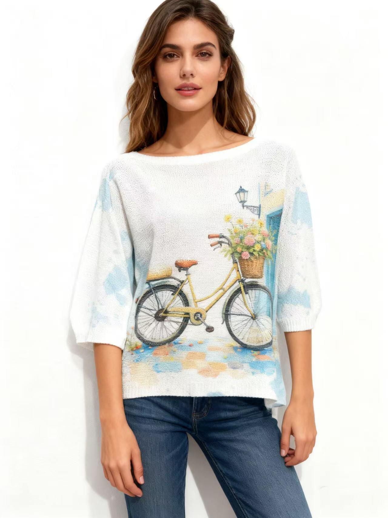 Grossiste S-VISION - PULL FEMME IMPRIMÉ À MANCHES 3/4