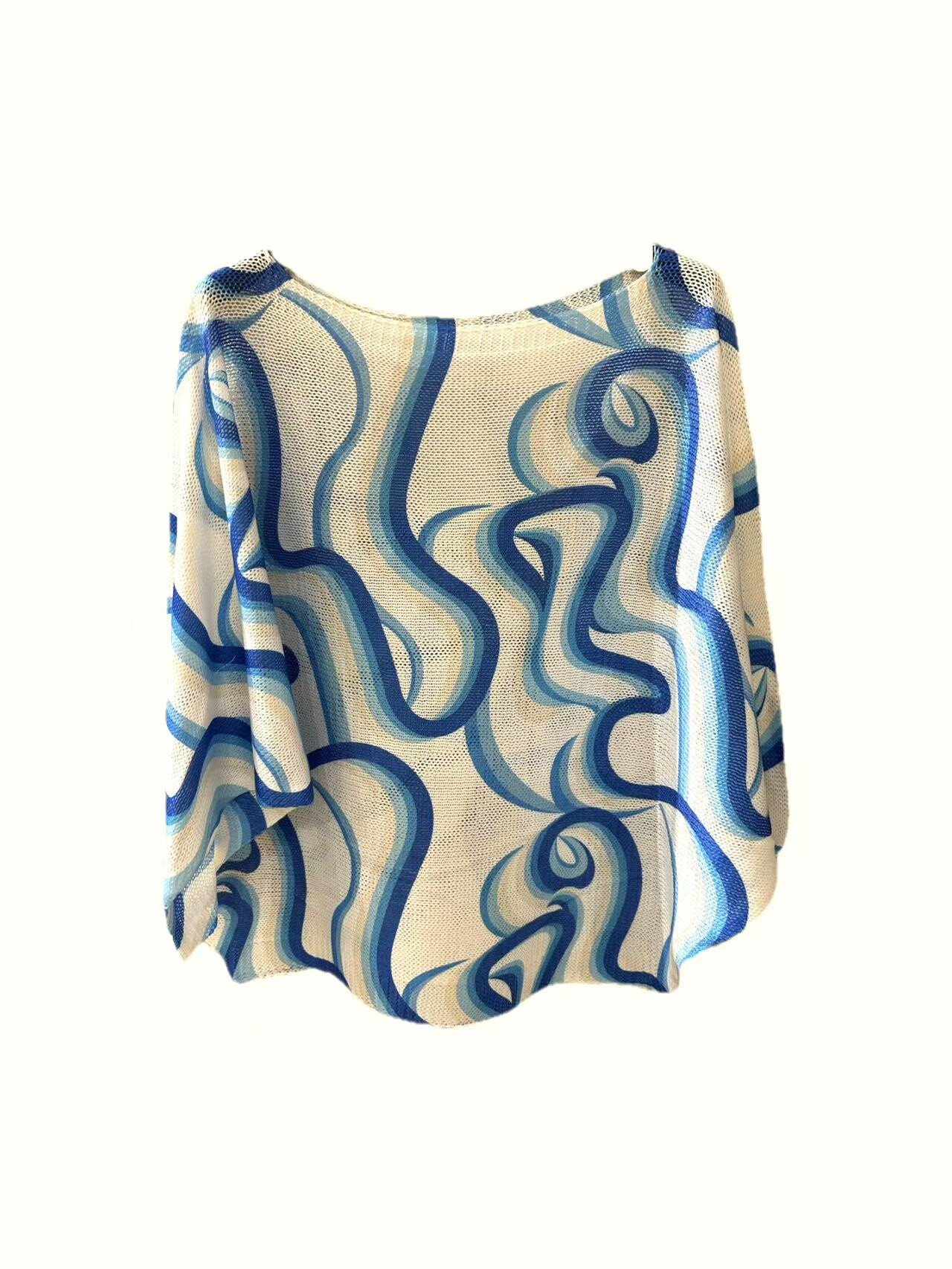 Wholesaler S-VISION - ROUND NECK SWEATER WITH PRINT WITH VISCOSE AND POLYESTER HOLES