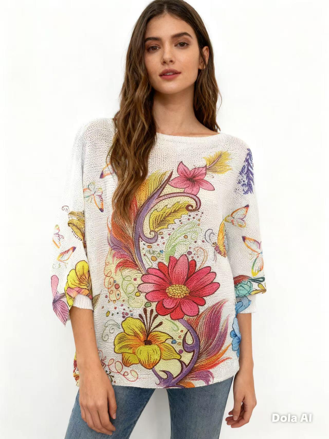 Mayorista S-VISION - Suéter de mujer estampado con manga 3/4