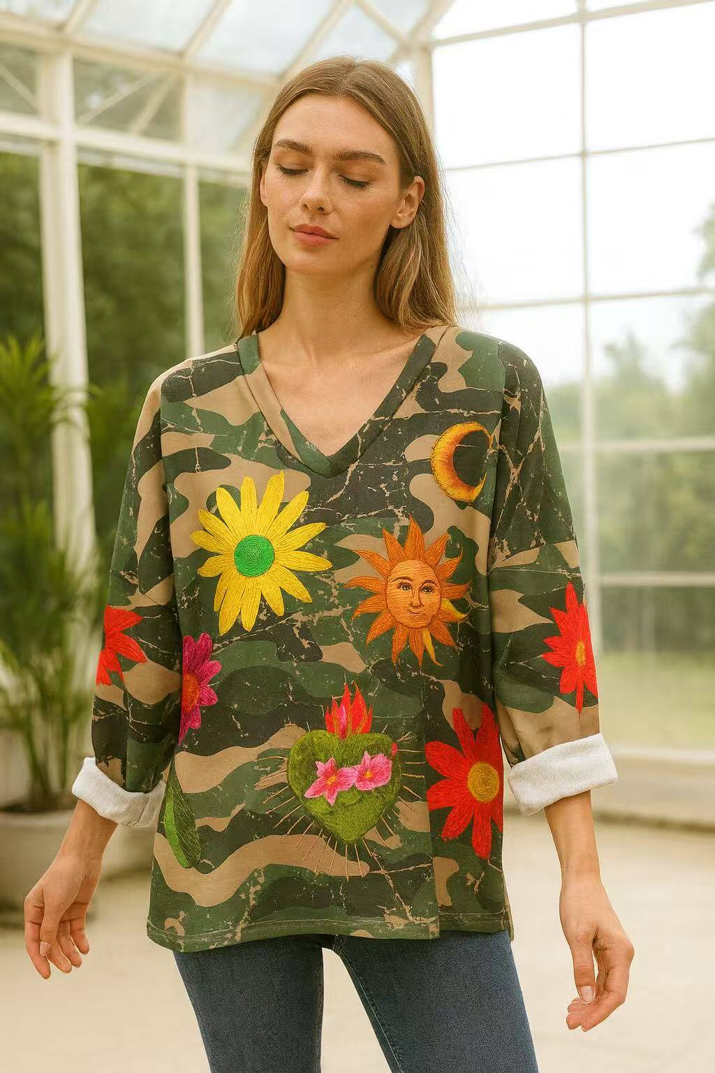 Wholesaler S-VISION - Women's printed sweatshirt