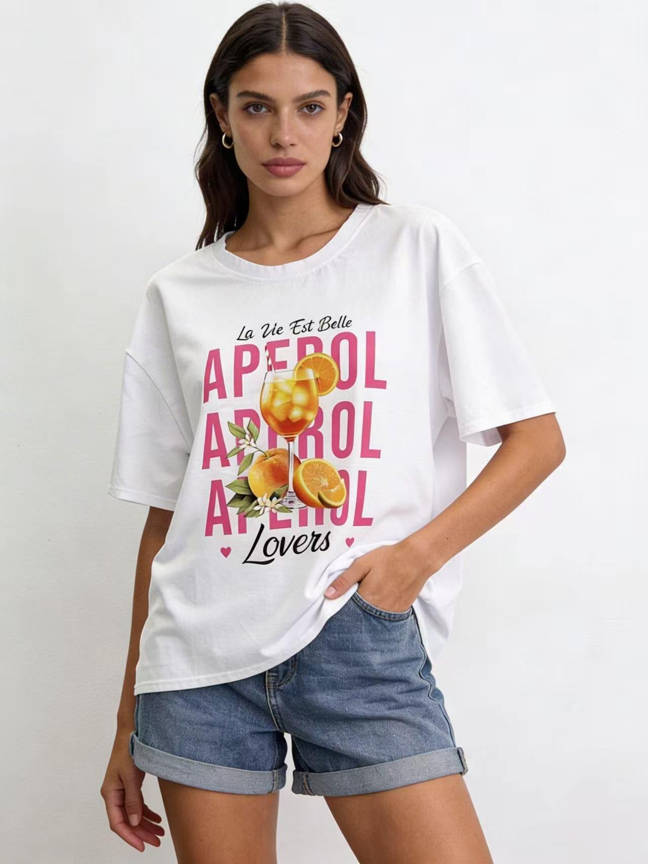 Wholesaler S-VISION - Women's T-SHIRT WITH FRONT PRINT