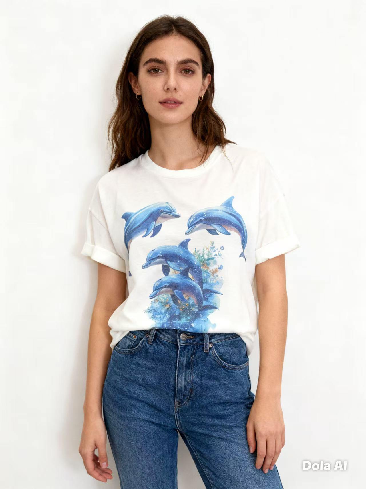 Wholesaler S-VISION - WOMEN'S T-SHIRT WITH FRONT PRINT