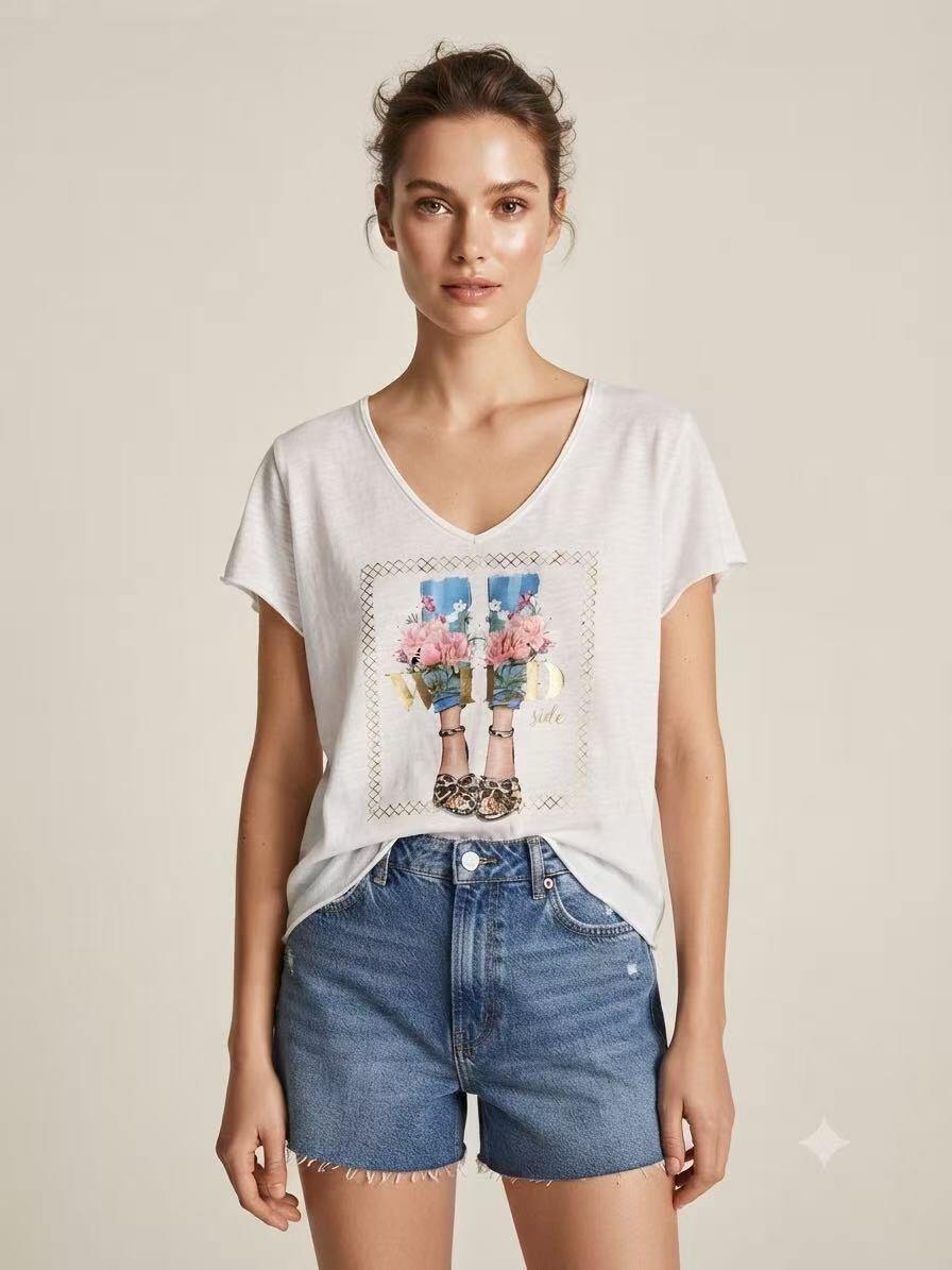 Grossiste S-VISION - T-SHIRT FEMME IMPRIMÉE