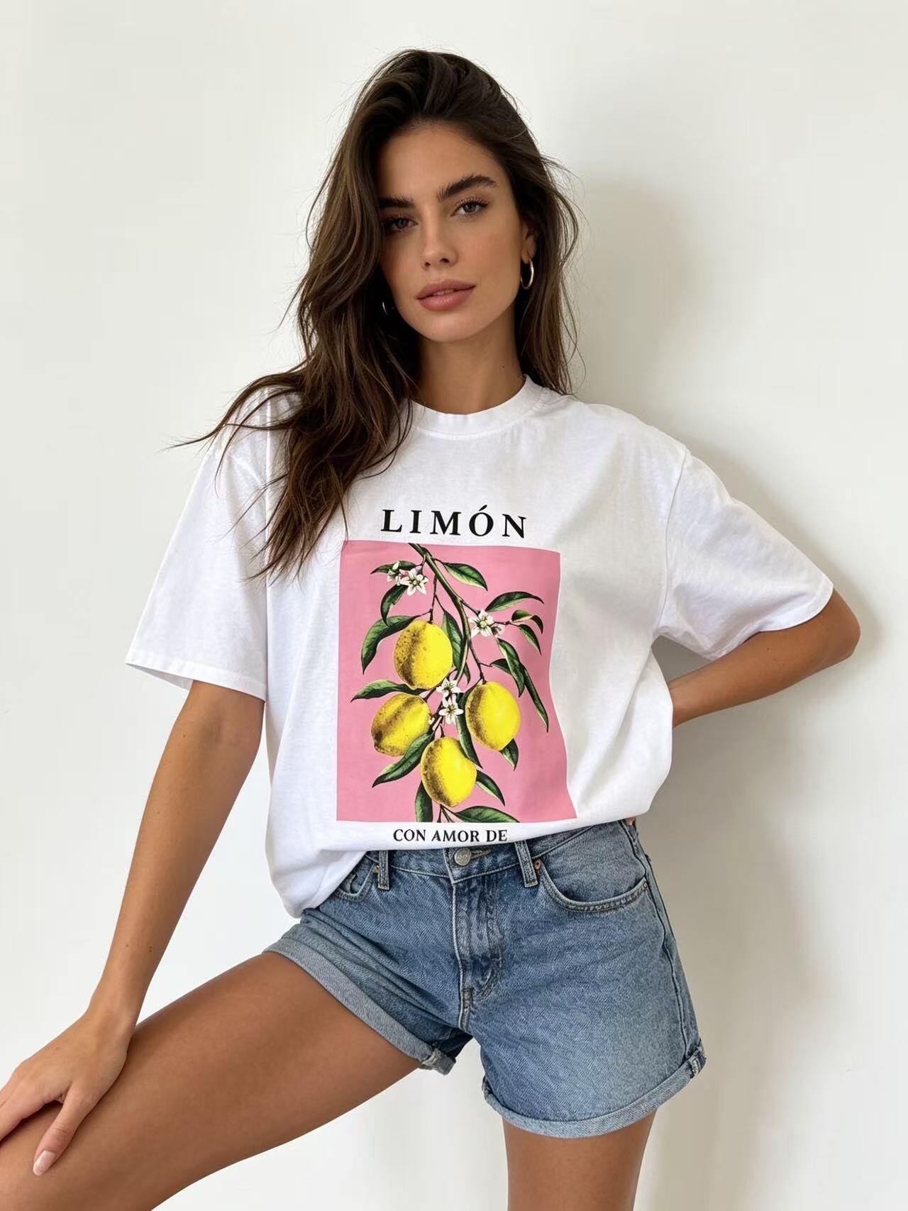 Wholesaler S-VISION - Women's T-SHIRT WITH FRONT PRINT