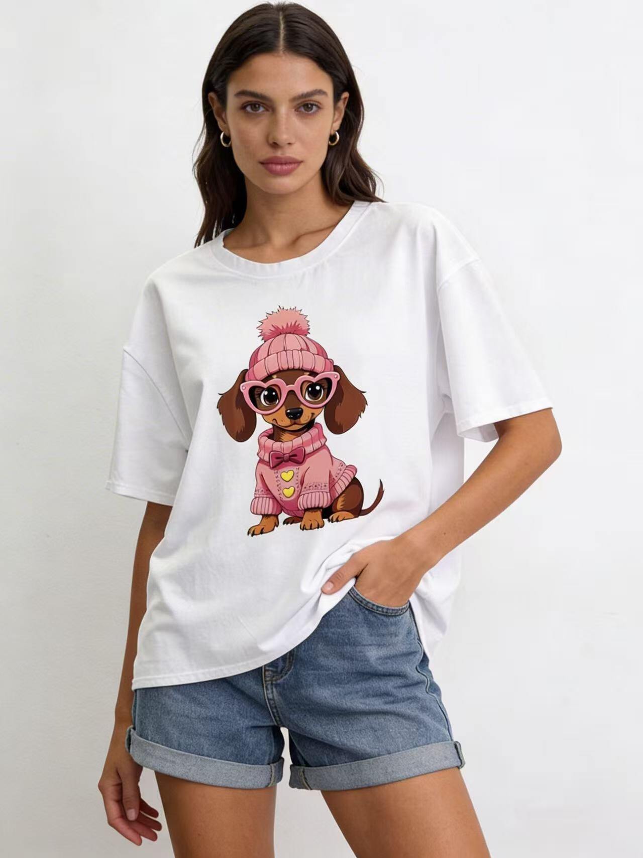 Wholesaler S-VISION - Women's T-SHIRT WITH FRONT PRINT