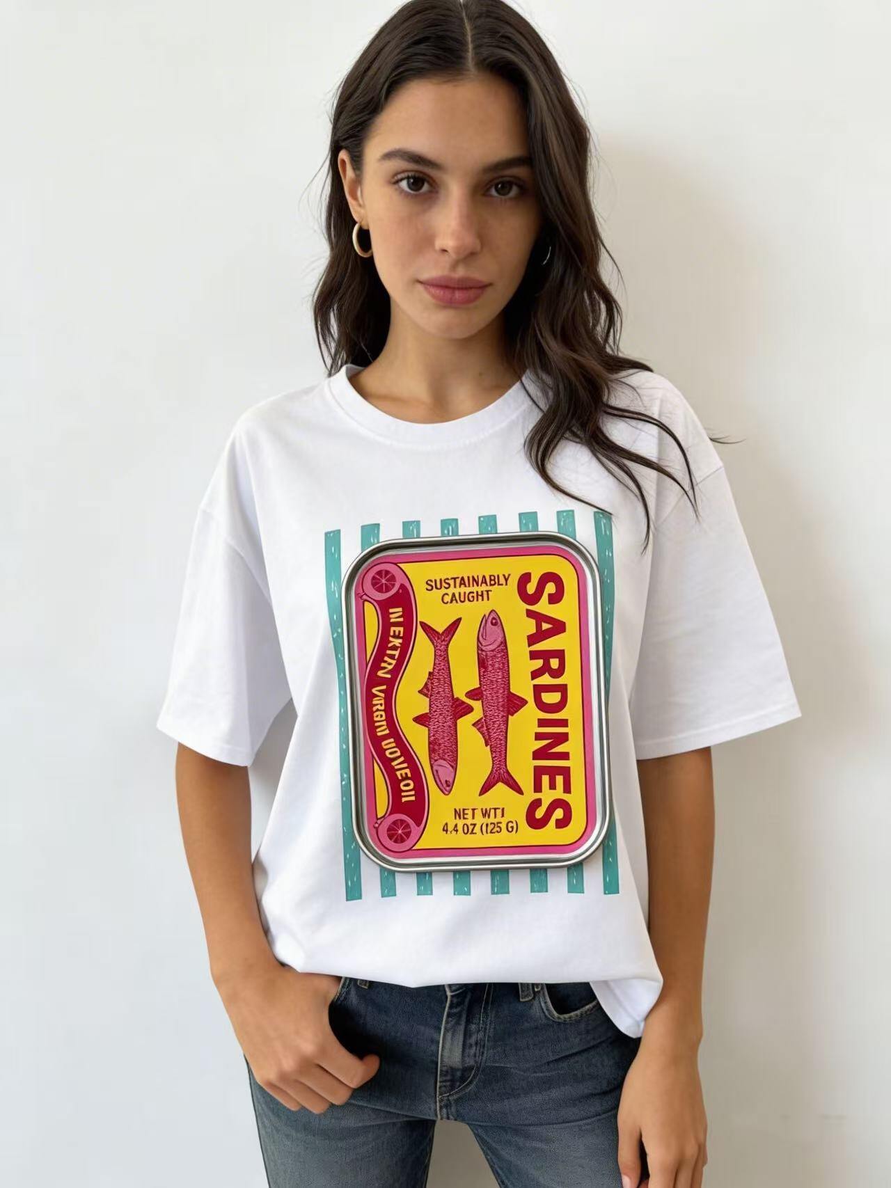 Wholesaler S-VISION - Women's T-SHIRT WITH FRONT PRINT