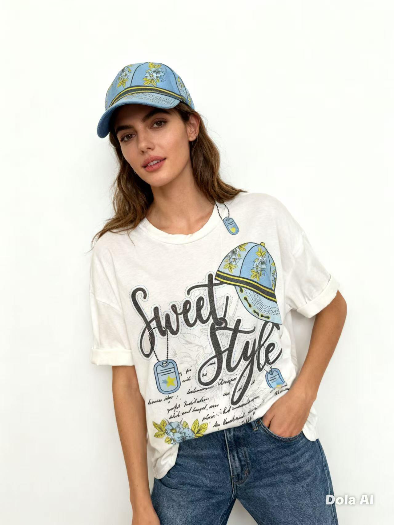 Grossiste S-VISION - T-SHIRT FEMME AVEC IMPRIMÉ DEVANT