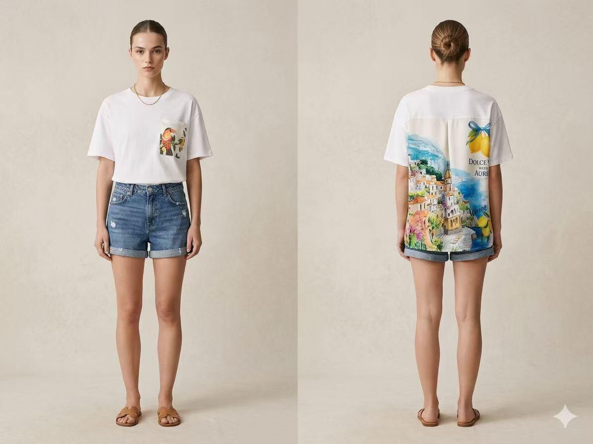 Mayorista S-VISION - CAMISA MUJER CON ESTAMPADO EN LA ESPALDA