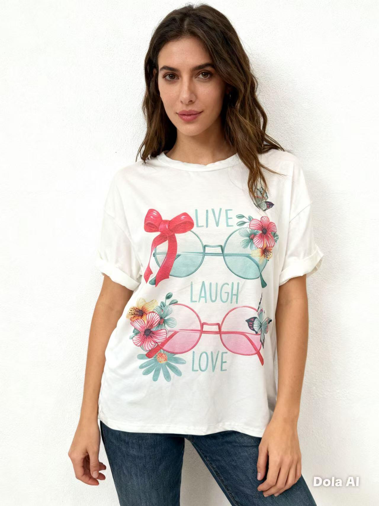 Wholesaler S-VISION - WOMEN'S T-SHIRT WITH FRONT PRINT