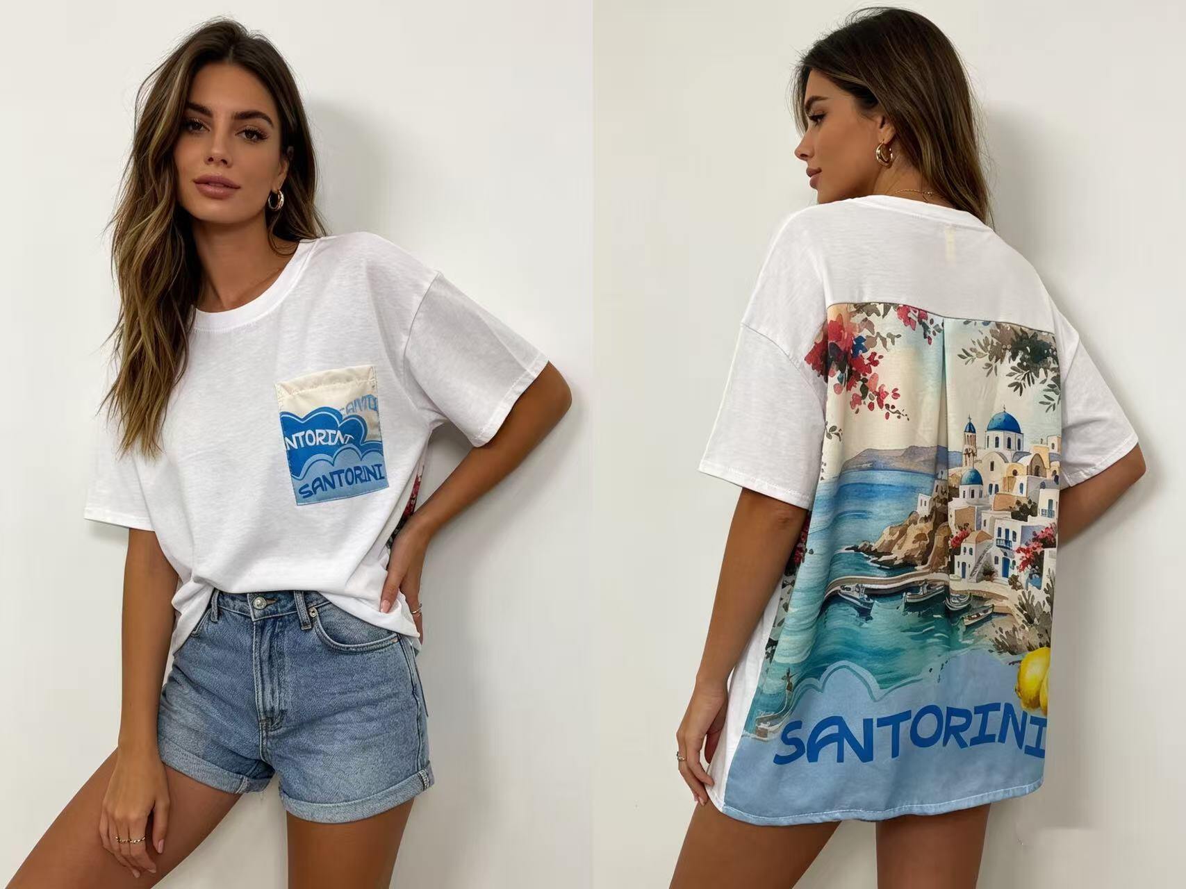 Wholesaler S-VISION - WOMEN'S SHIRT WITH BACK PRINT