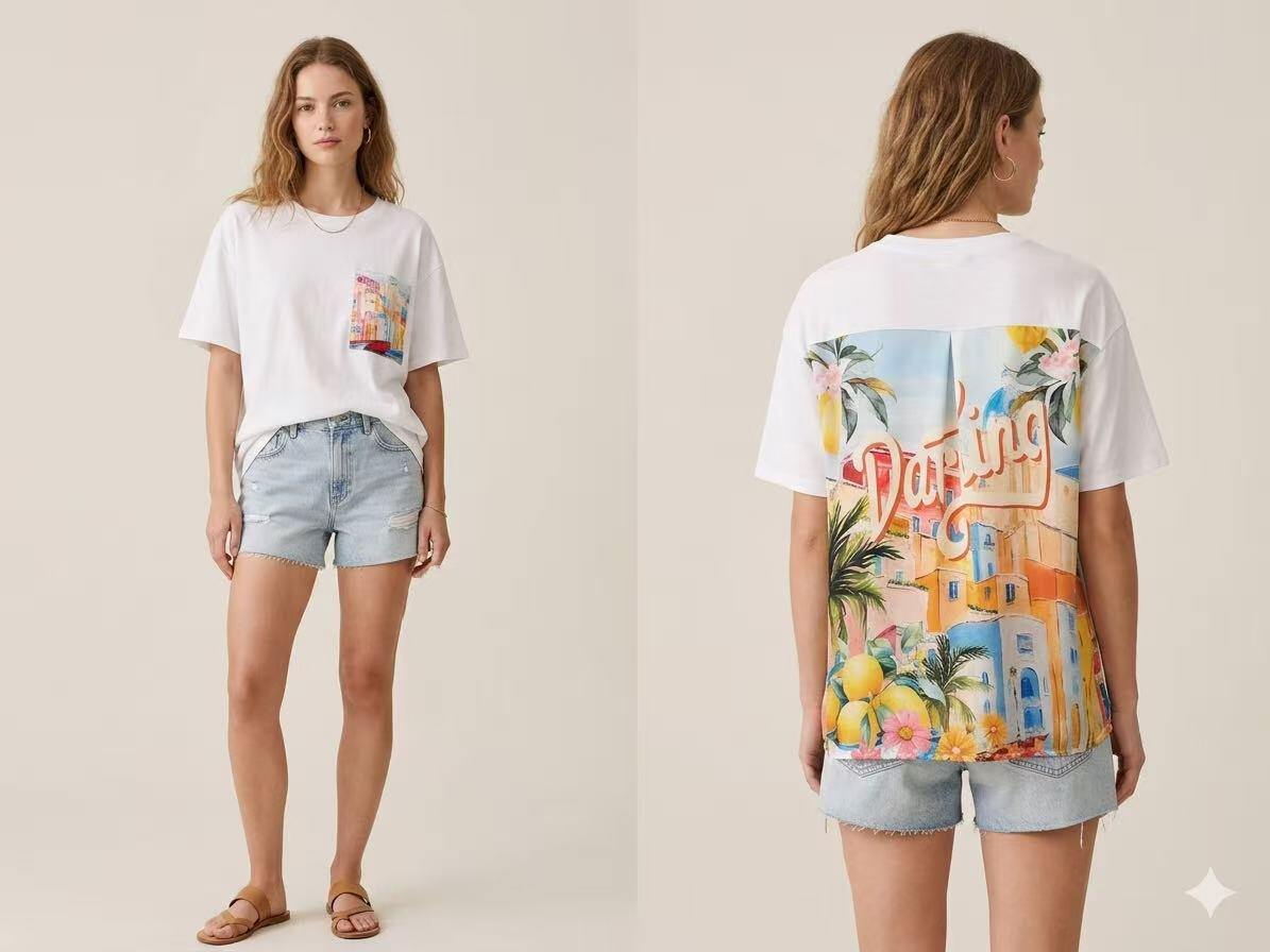 Mayorista S-VISION - CAMISA MUJER CON ESTAMPADO EN LA ESPALDA