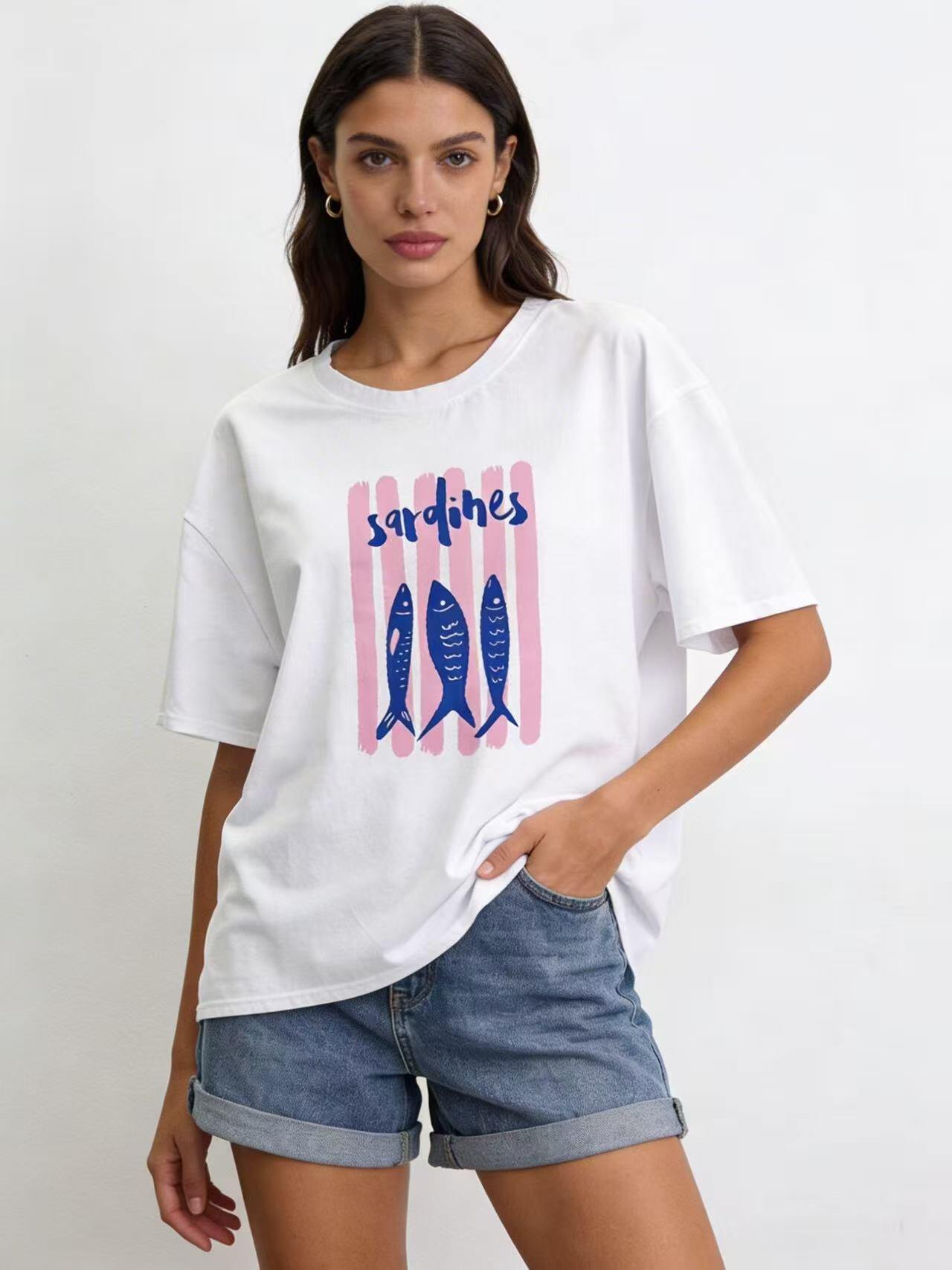 Wholesaler S-VISION - Women's T-SHIRT WITH FRONT PRINT