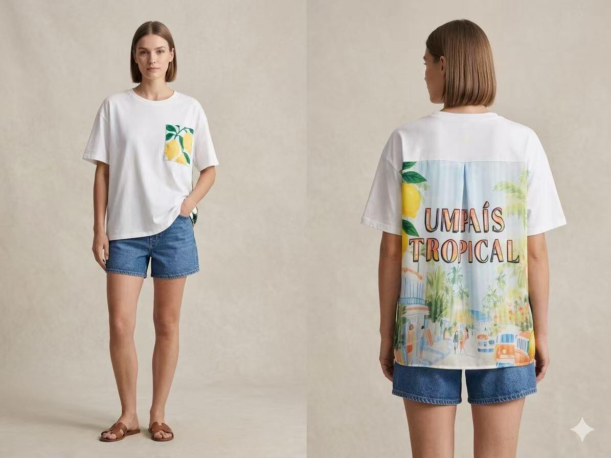 Mayorista S-VISION - CAMISA MUJER CON ESTAMPADO EN LA ESPALDA