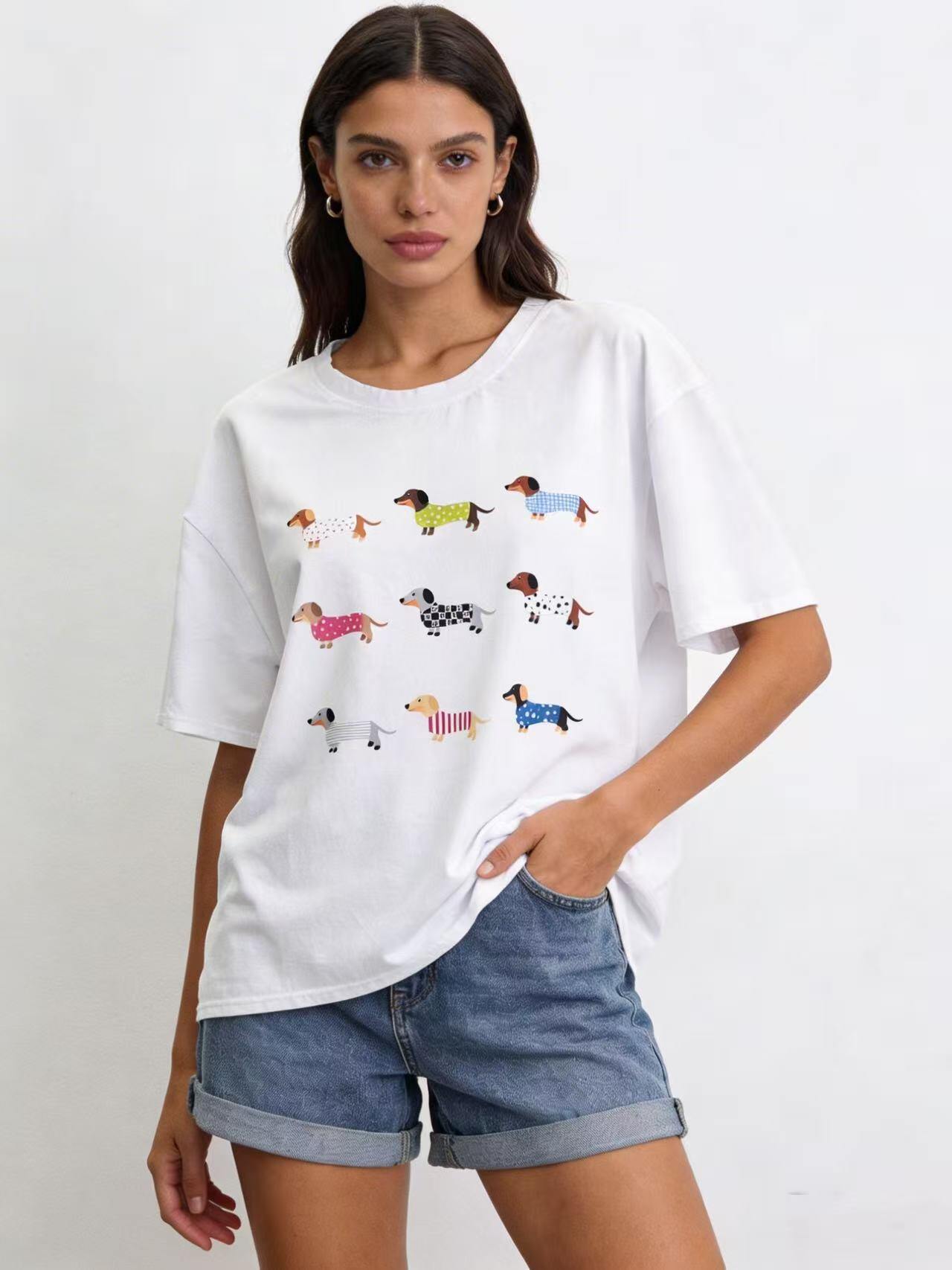 Wholesaler S-VISION - Women's T-SHIRT WITH FRONT PRINT