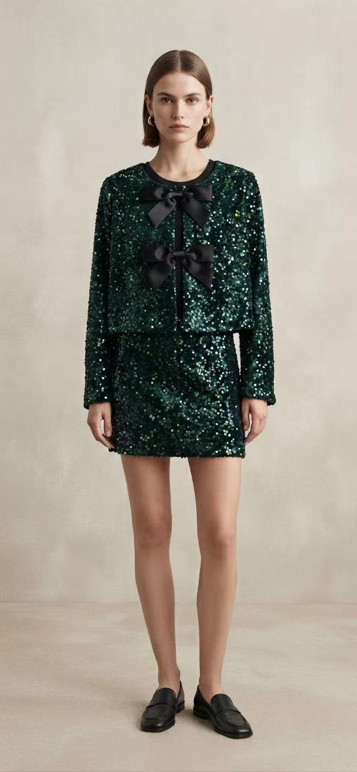 Wholesaler S-VISION - Sequin top adorned with satin bows