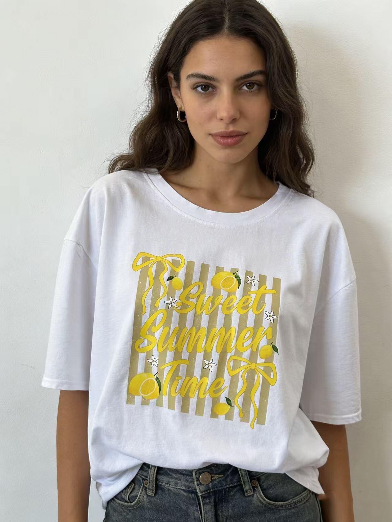 Wholesaler S-VISION - WOMEN'S PRINTED OVERSIZED T-SHIRT