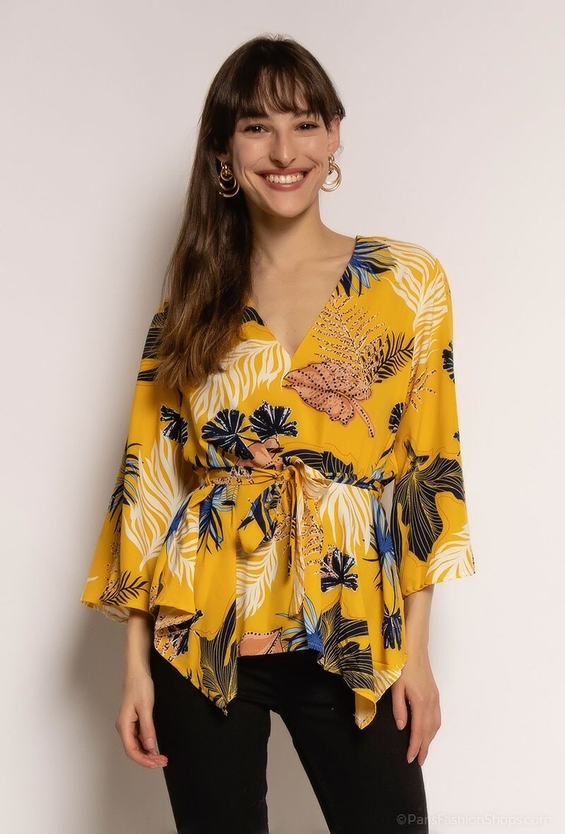Wholesaler S.Z FASHION - Blouse with tropical print