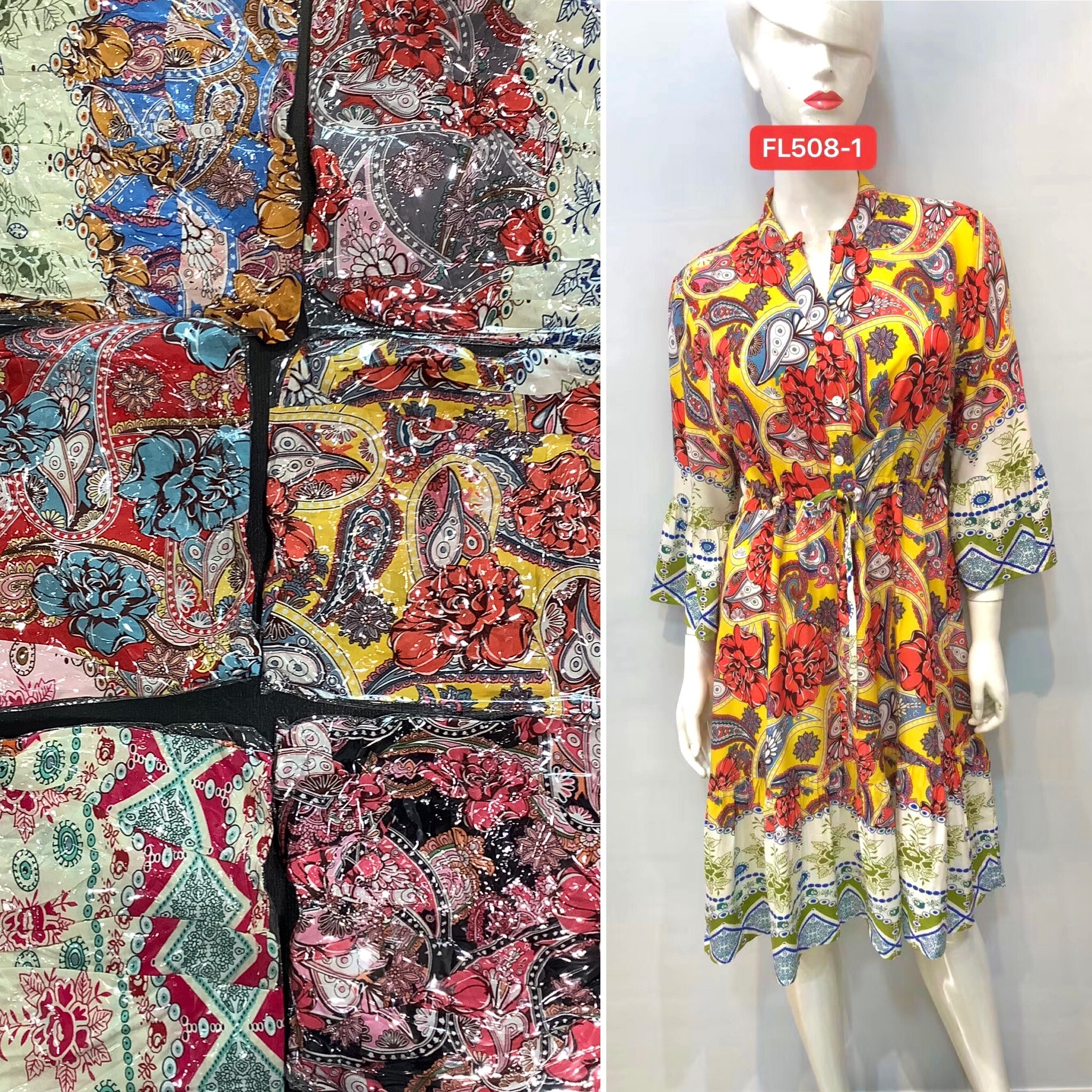 Großhändler S.Z FASHION - Kurz gemustertes Kleid