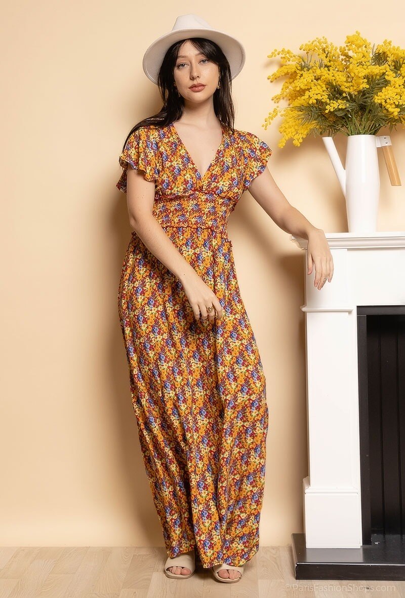 Wholesaler S.Z FASHION - Robe longue imprimé fleuri