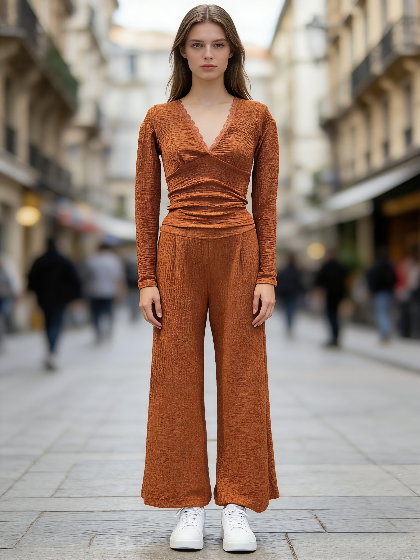 Grossiste Saeni - PANTALON EN DENTELLE AVEC ÉLASTIQUE À LA TAILLE